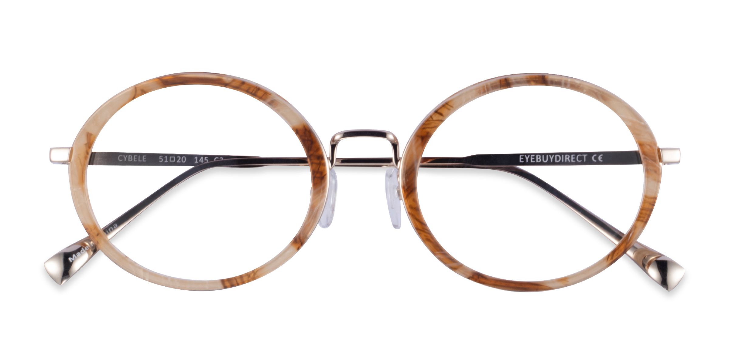 Brown Floral Gold Cybele -  Métal Lunettes de vue