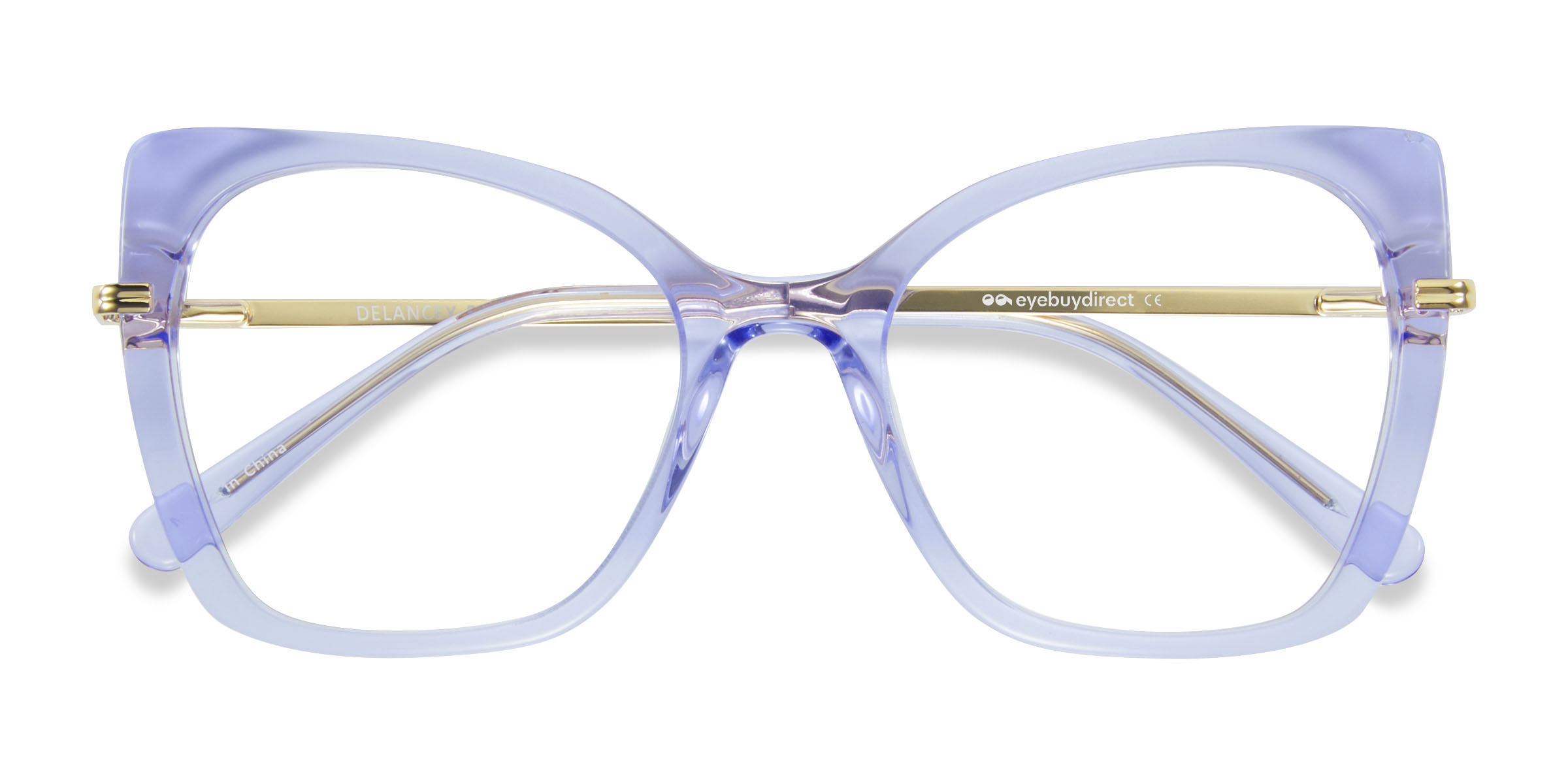 Clear Blue Purple Delancey -  Metal Eyeglasses