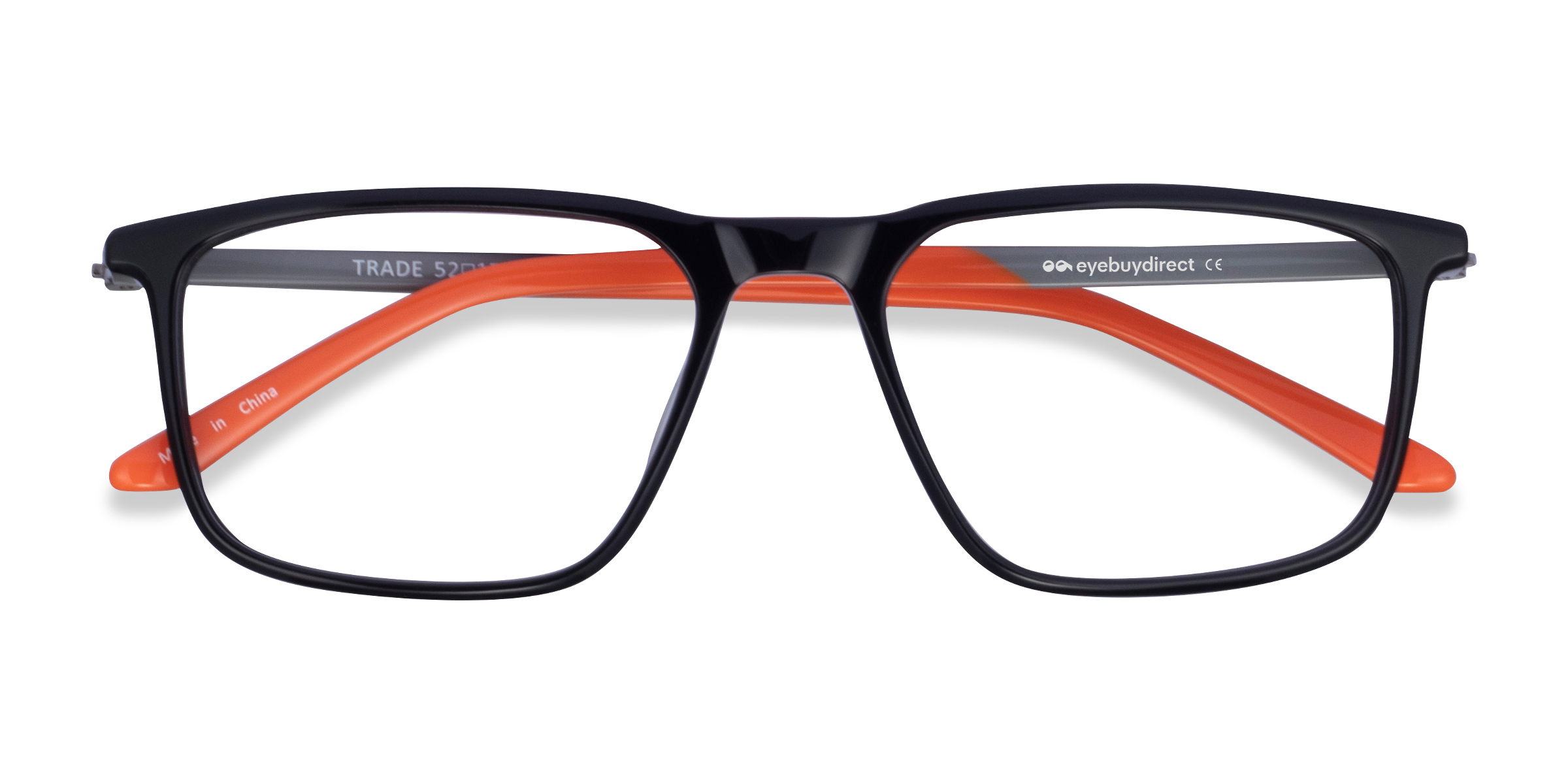 Black Gunmetal Orange Trade - Metal Eyeglasses