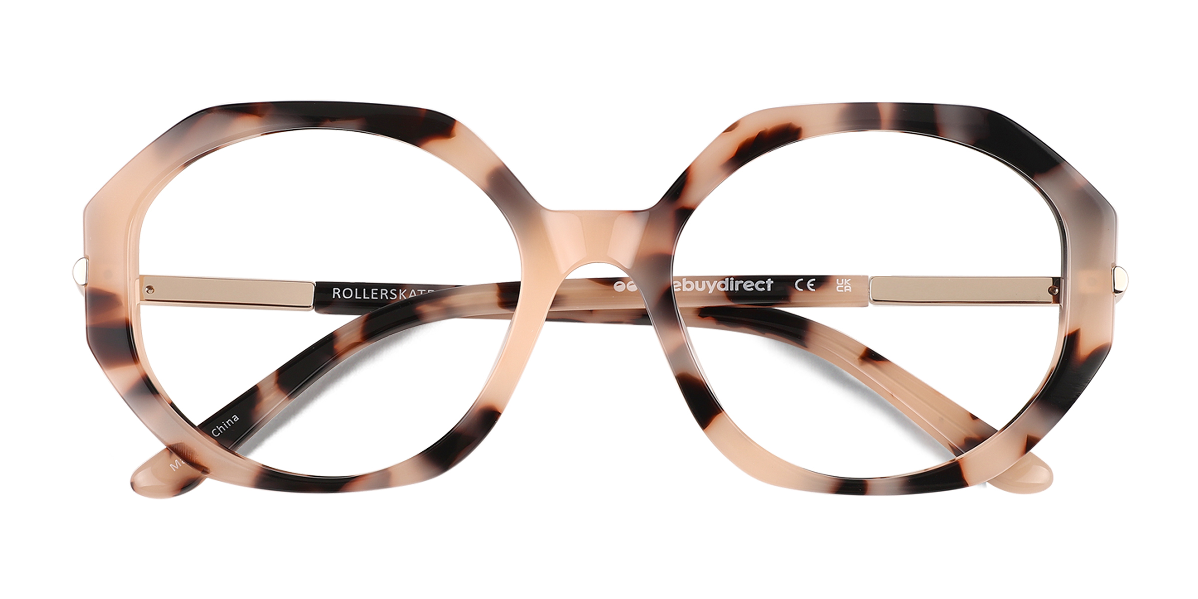Ivory Tortoise Rollerskate - Metal Eyeglasses