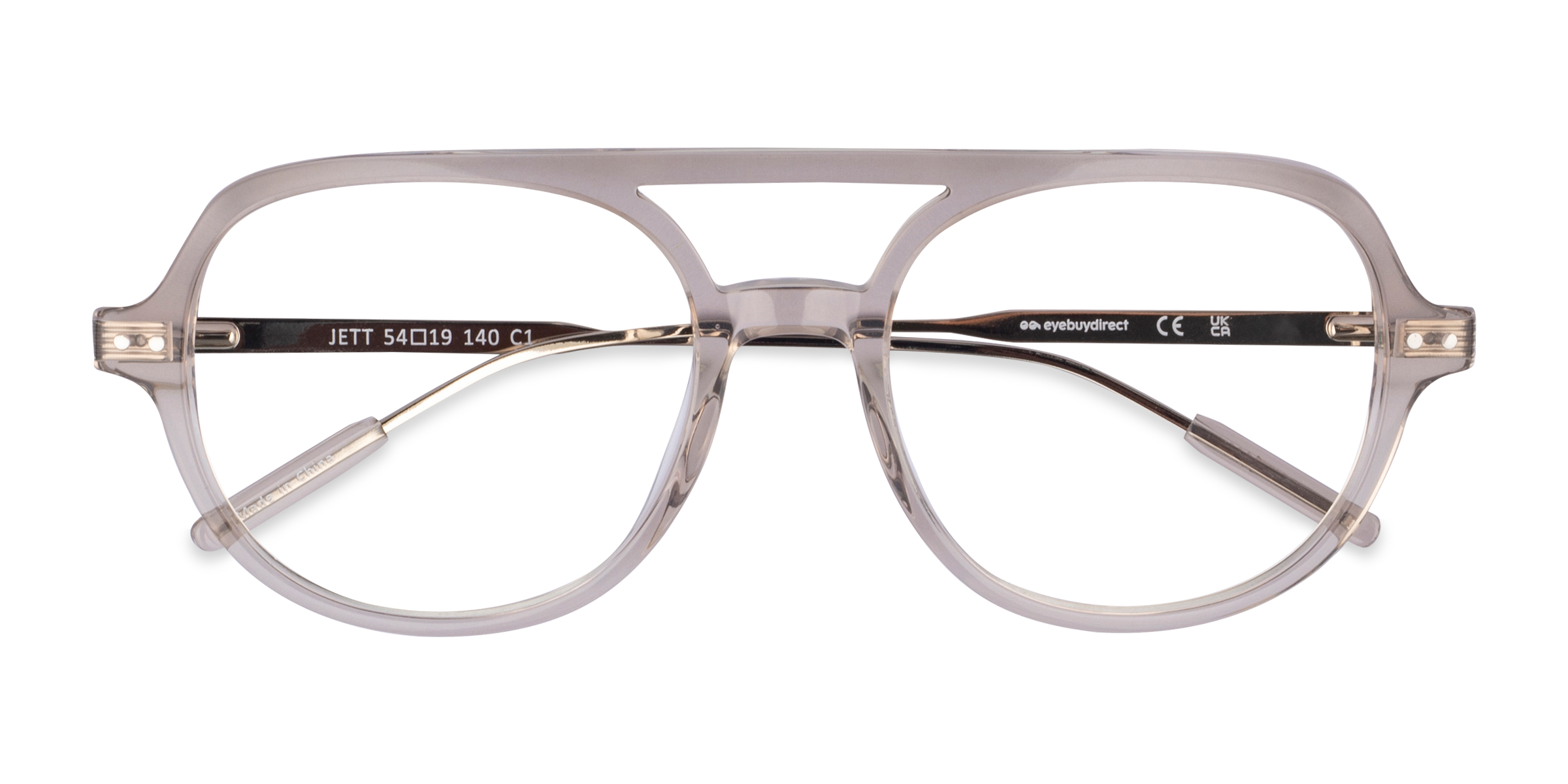 Clear Gray Jett - Metal Eyeglasses