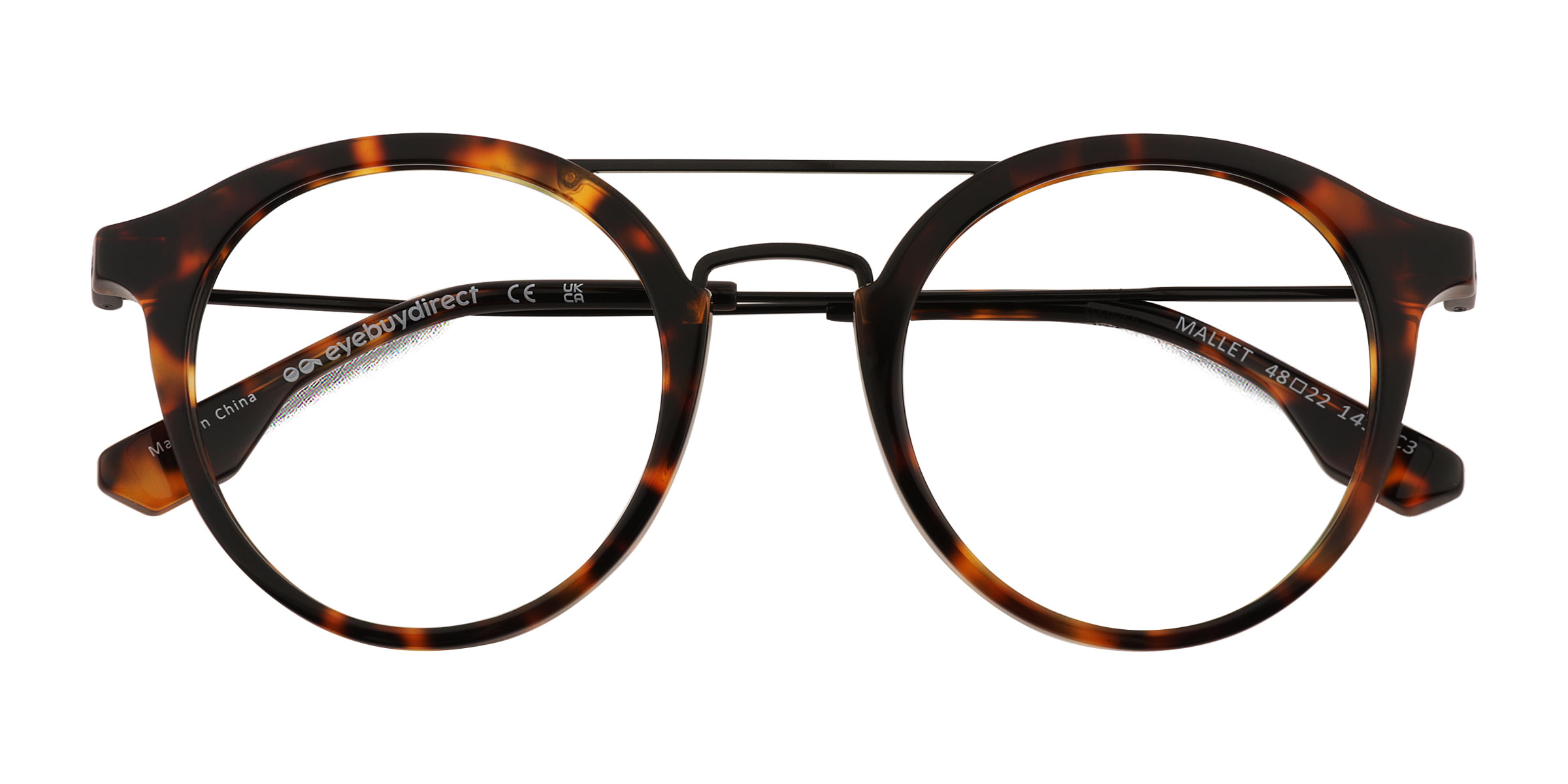 Tortoise Black Mallet - Metal Eyeglasses