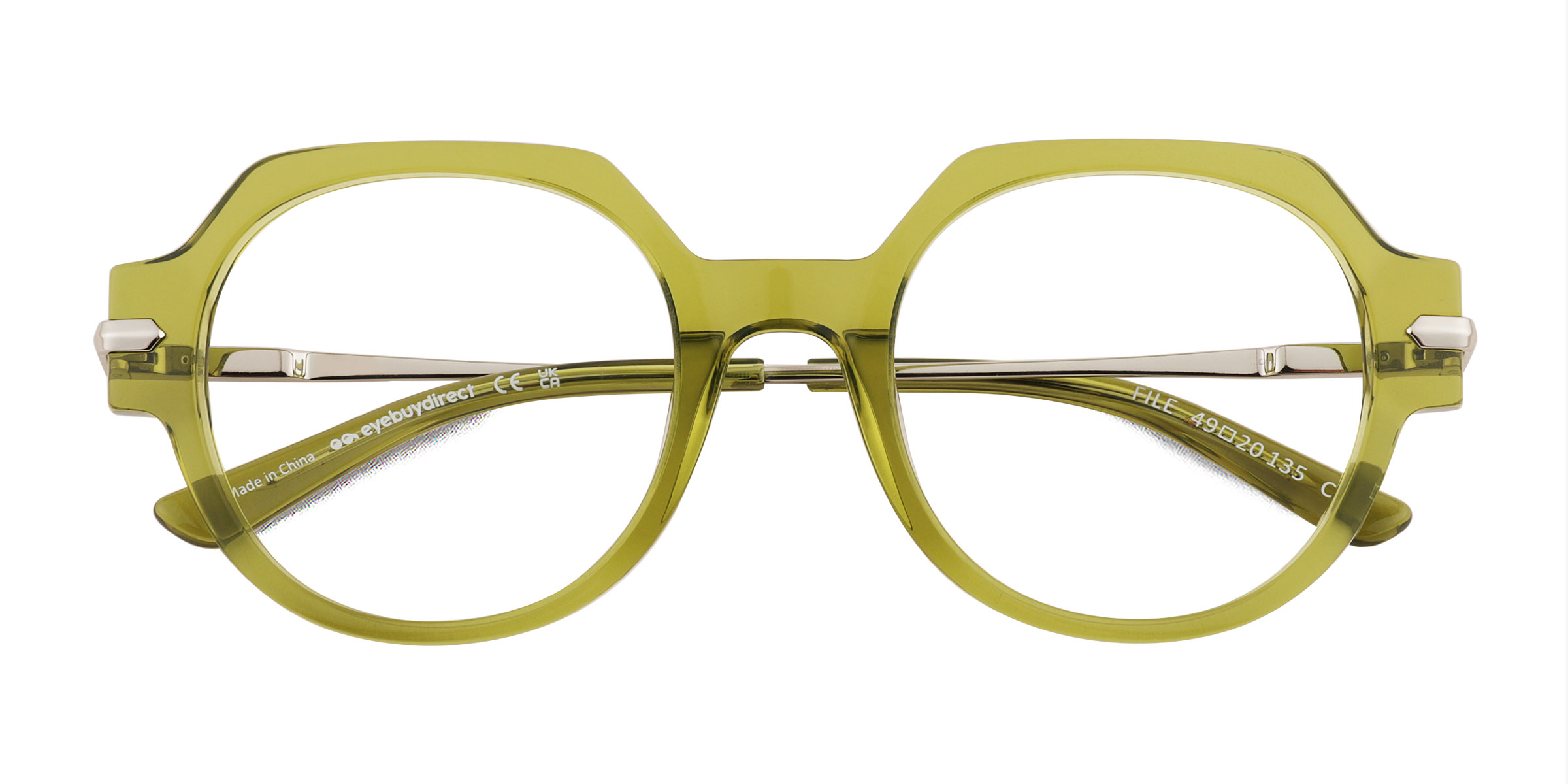 Clear Green File -  Metal Eyeglasses