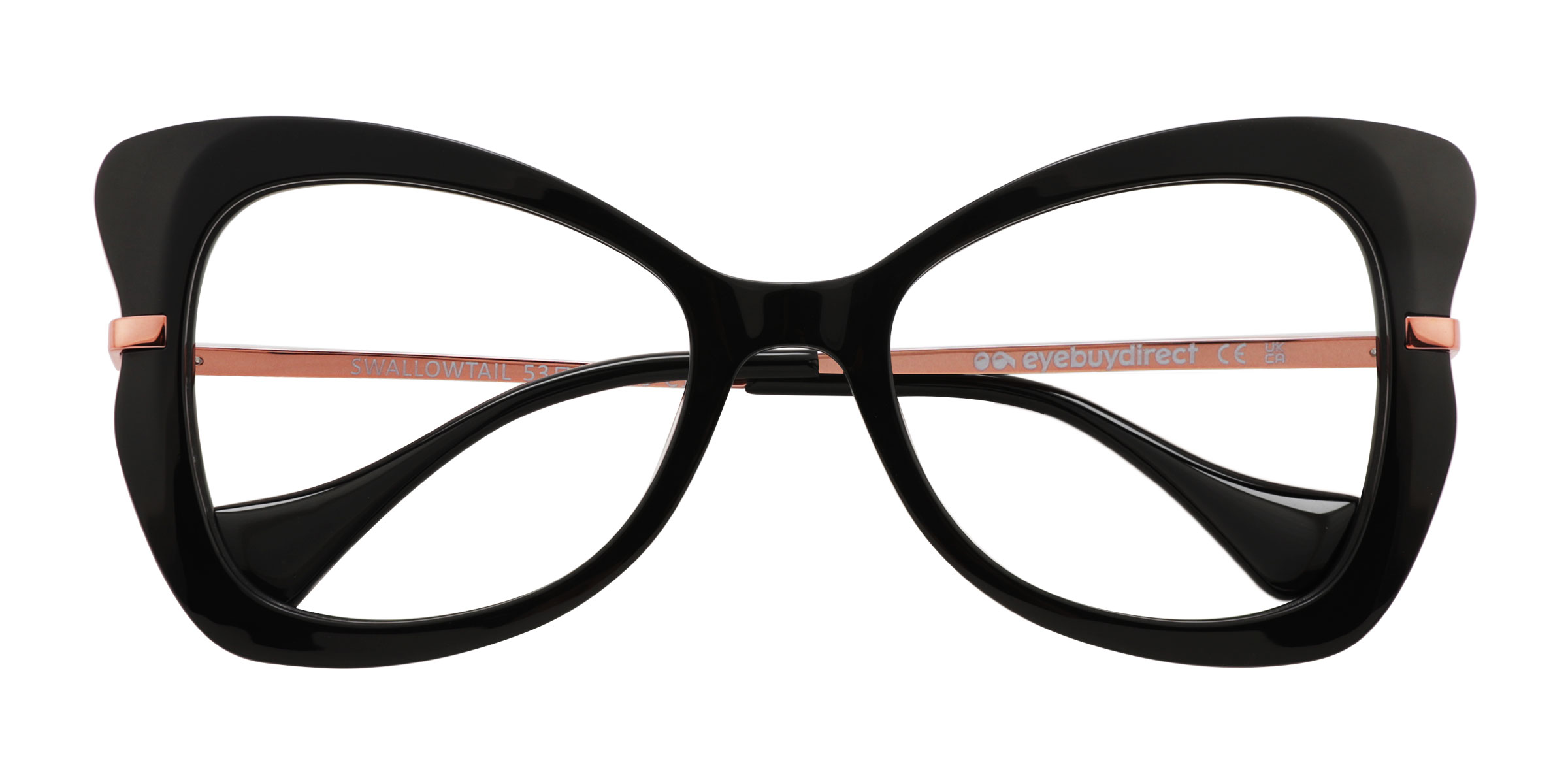 Noir Swallowtail -  Métal Lunettes de vue