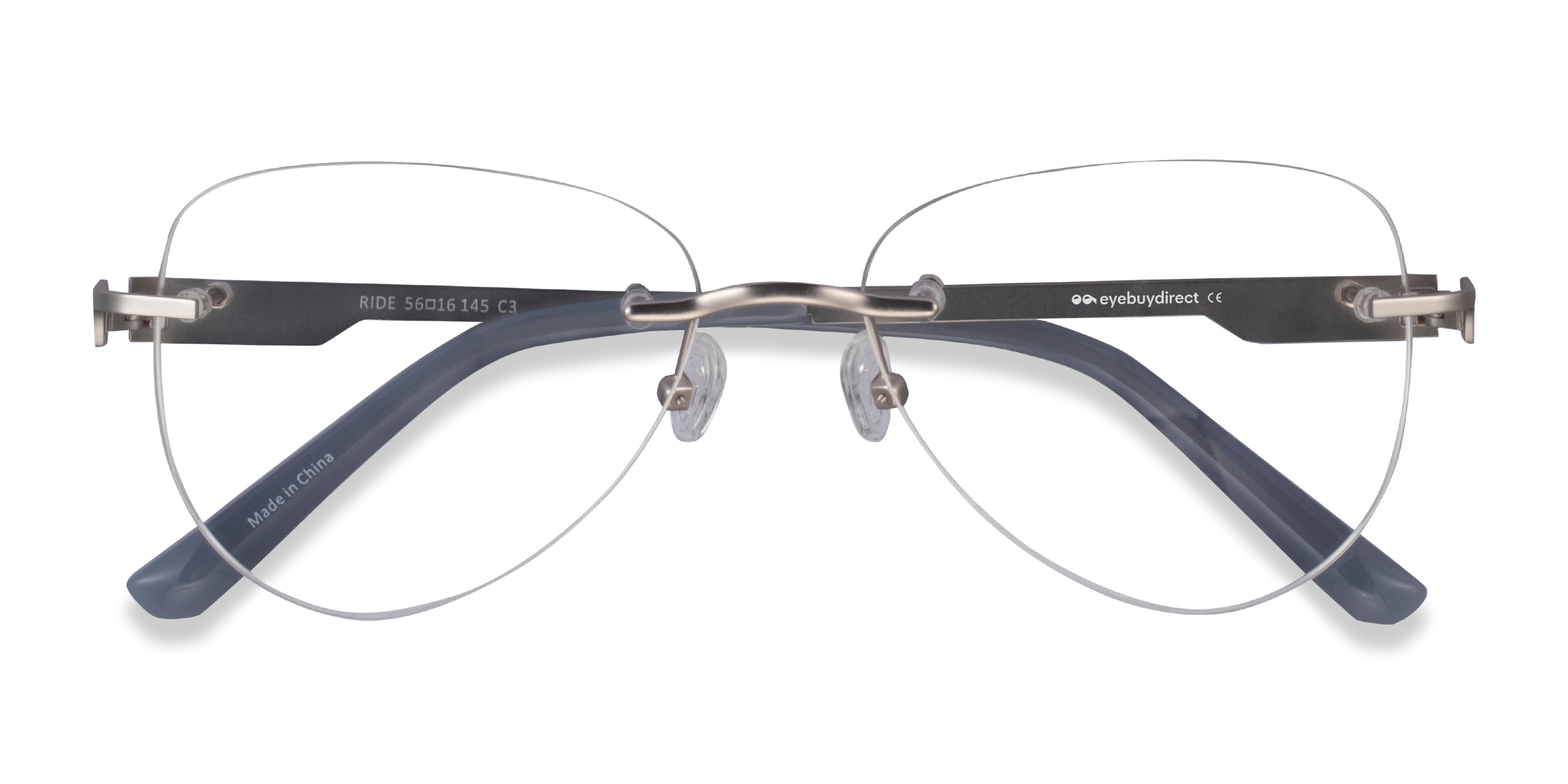 Silver Light Gray Ride - Metal Eyeglasses