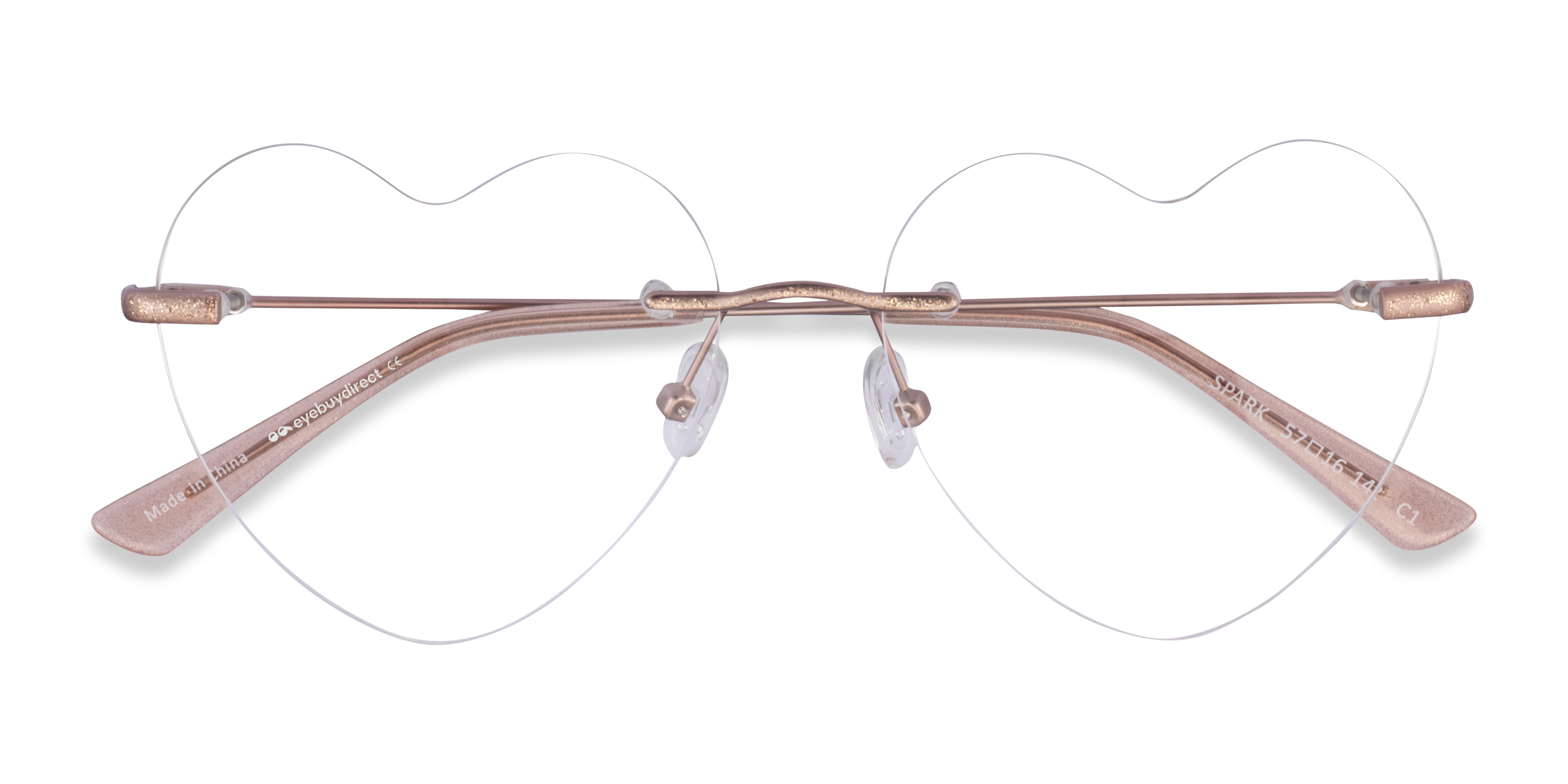 Glitter Rose Gold Spark - Métal Lunettes de vue