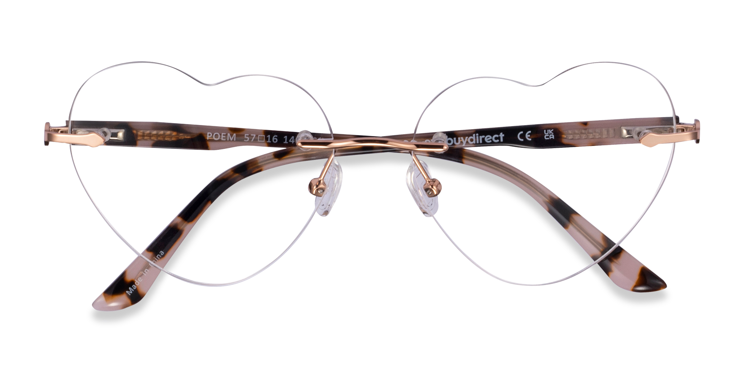 Shiny Rose Gold Poem - Metal Eyeglasses