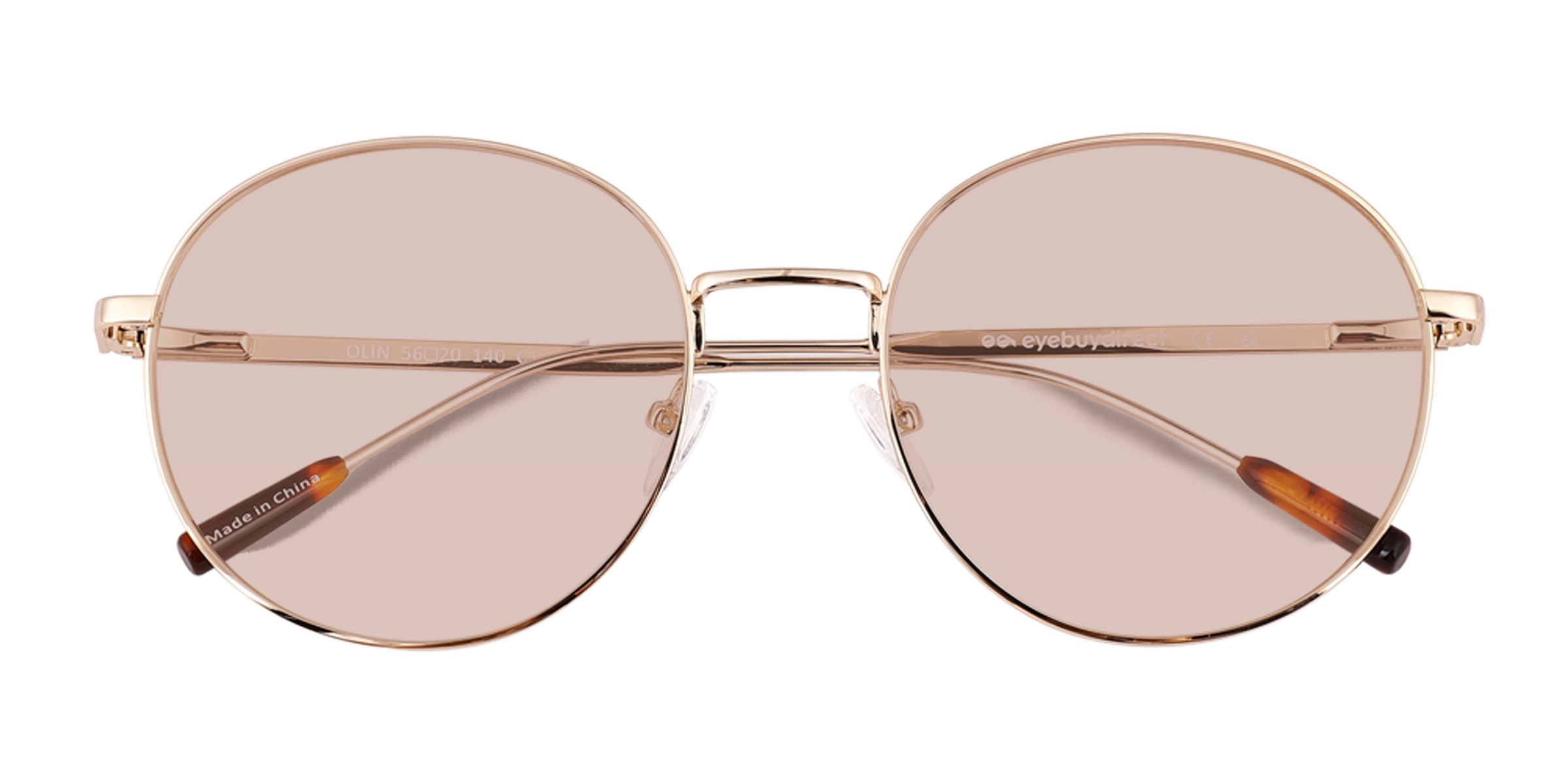 Shiny Gold Tortoise Olin - Metal Sunglasses