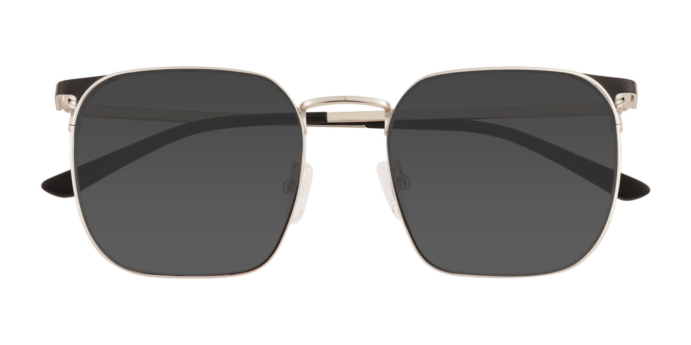 Shiny Silver Black Grey - Metal Sunglasses