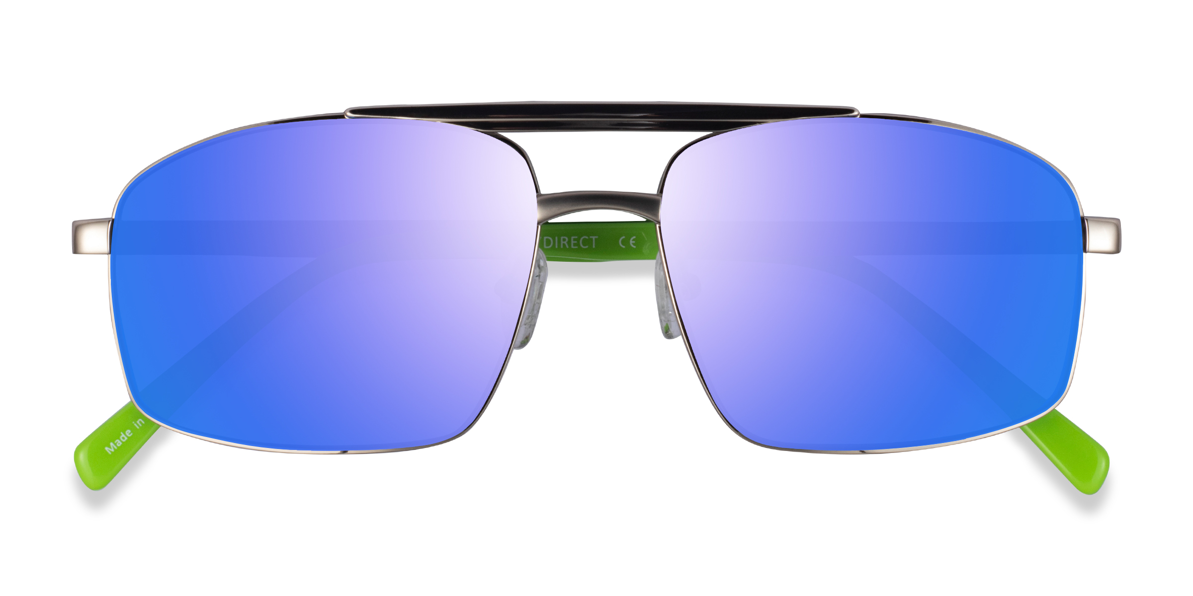 Silver Green Punt -  Métal Lunettes de soleil