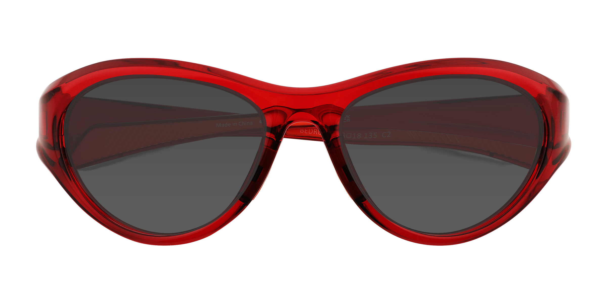 Clear Red Bedrock - Plastique Lunettes de soleil