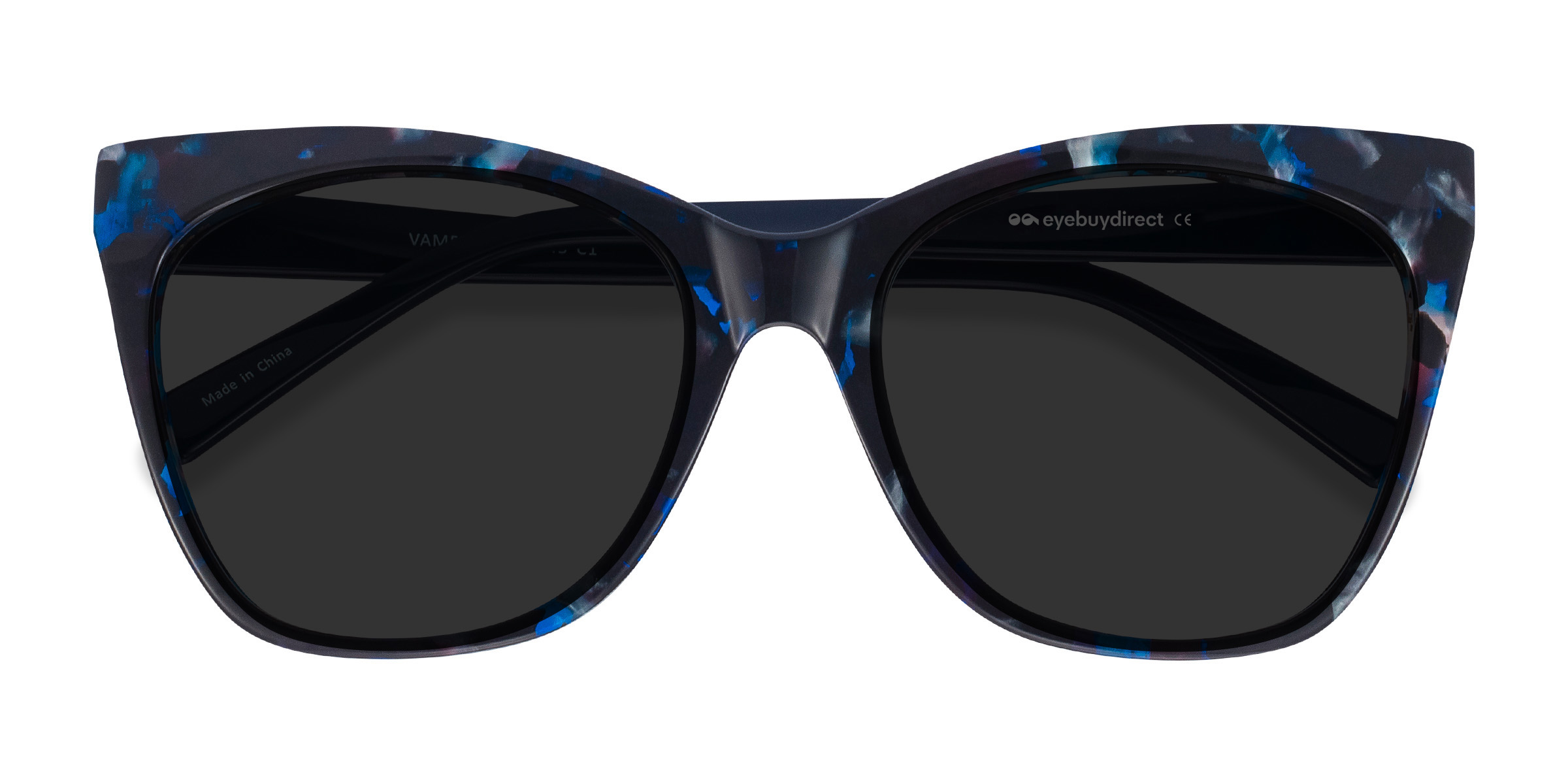 Blue Floral Vamp - Acétate Lunettes de soleil