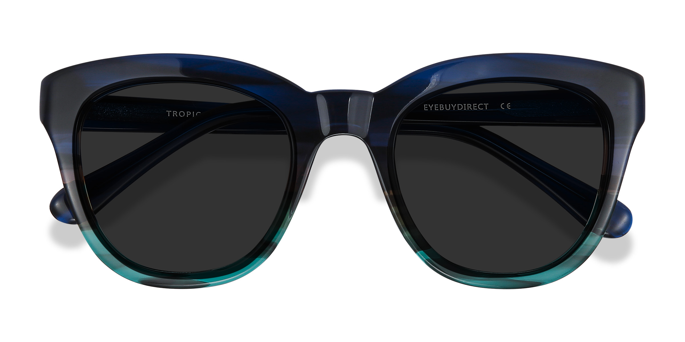 Blue Striped Tropic - Acetate Sunglasses