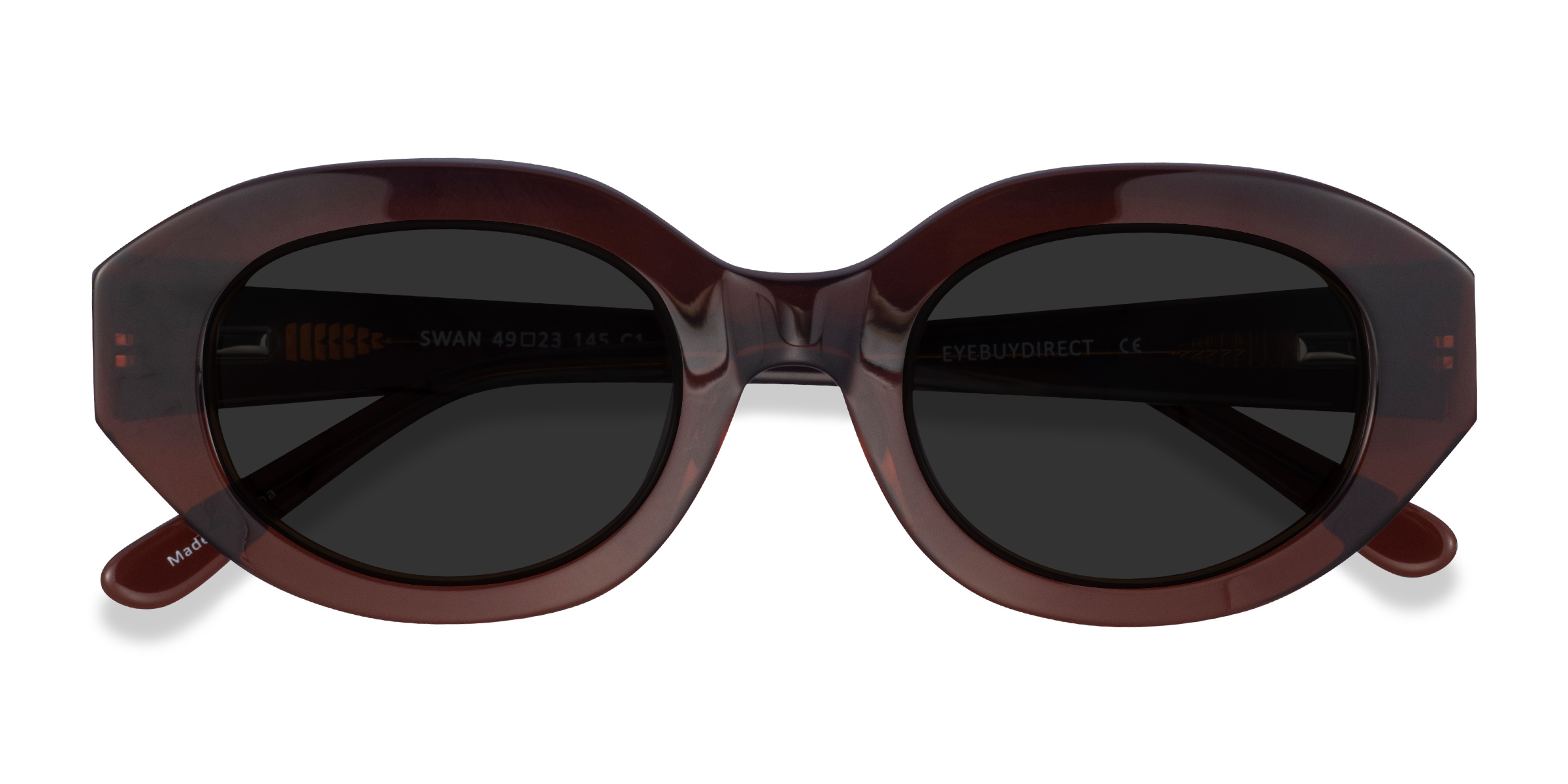 Clear Brown Swan - Acetate Sunglasses
