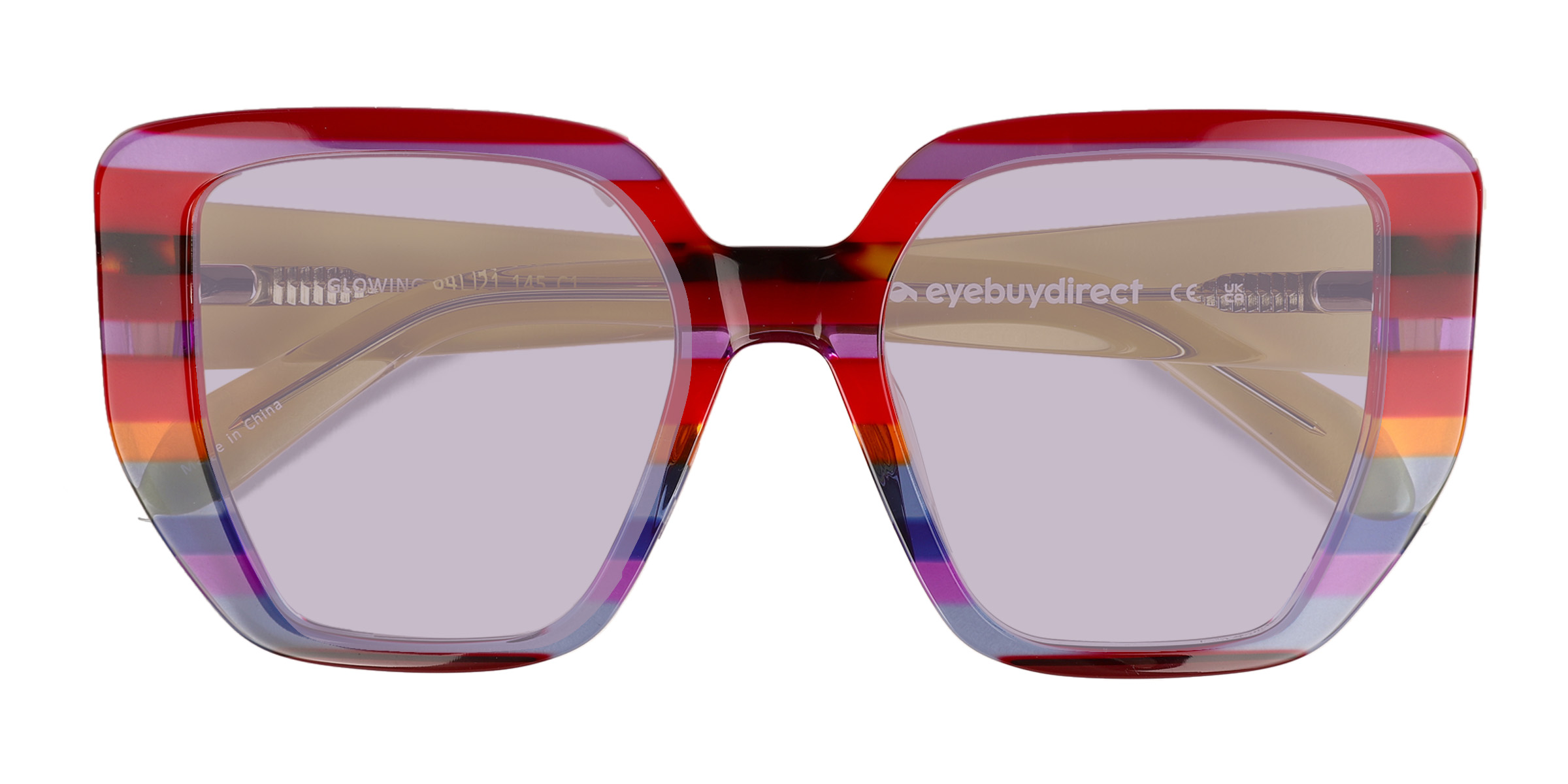 Blue Red Rainbow Glowing - Acétate Lunettes de soleil