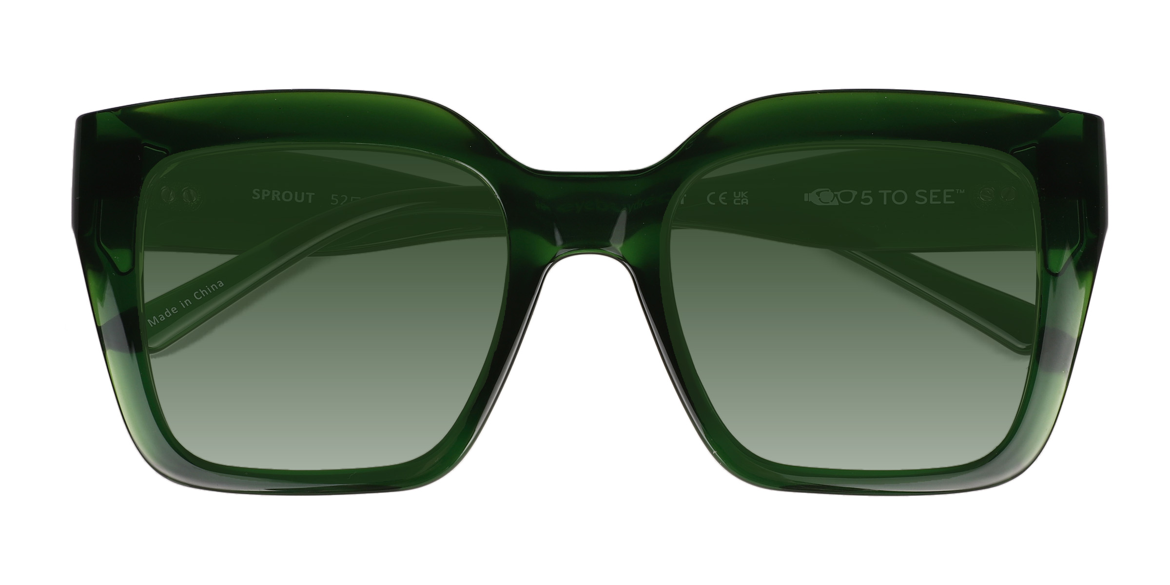 Crystal Green Sprout - Plastic Sunglasses
