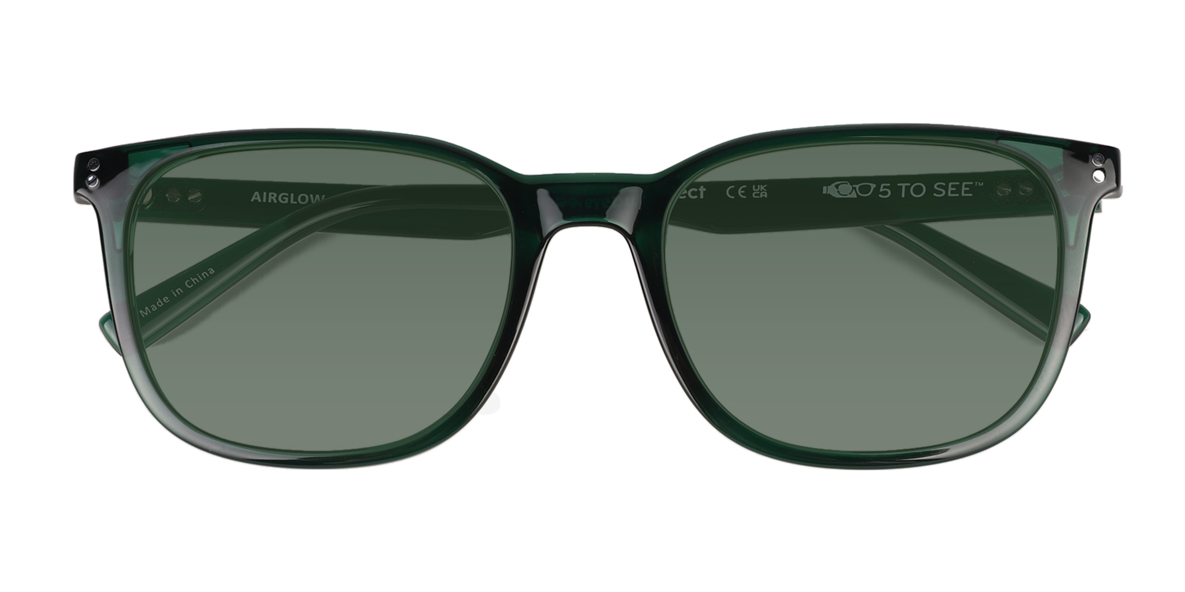 Crystal Green Airglow - Plastic Sunglasses