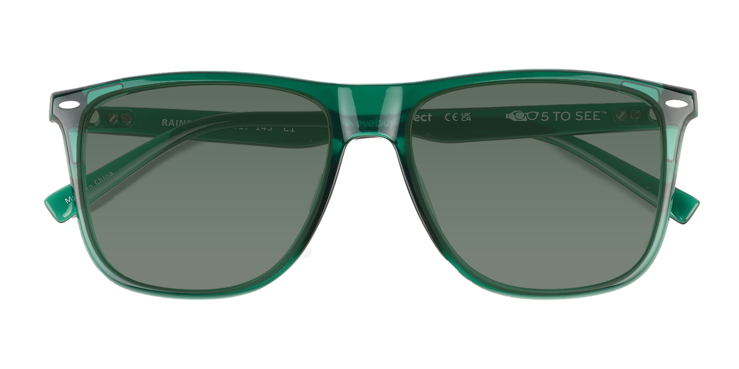 Crystal Green Rainfall - Plastic Sunglasses