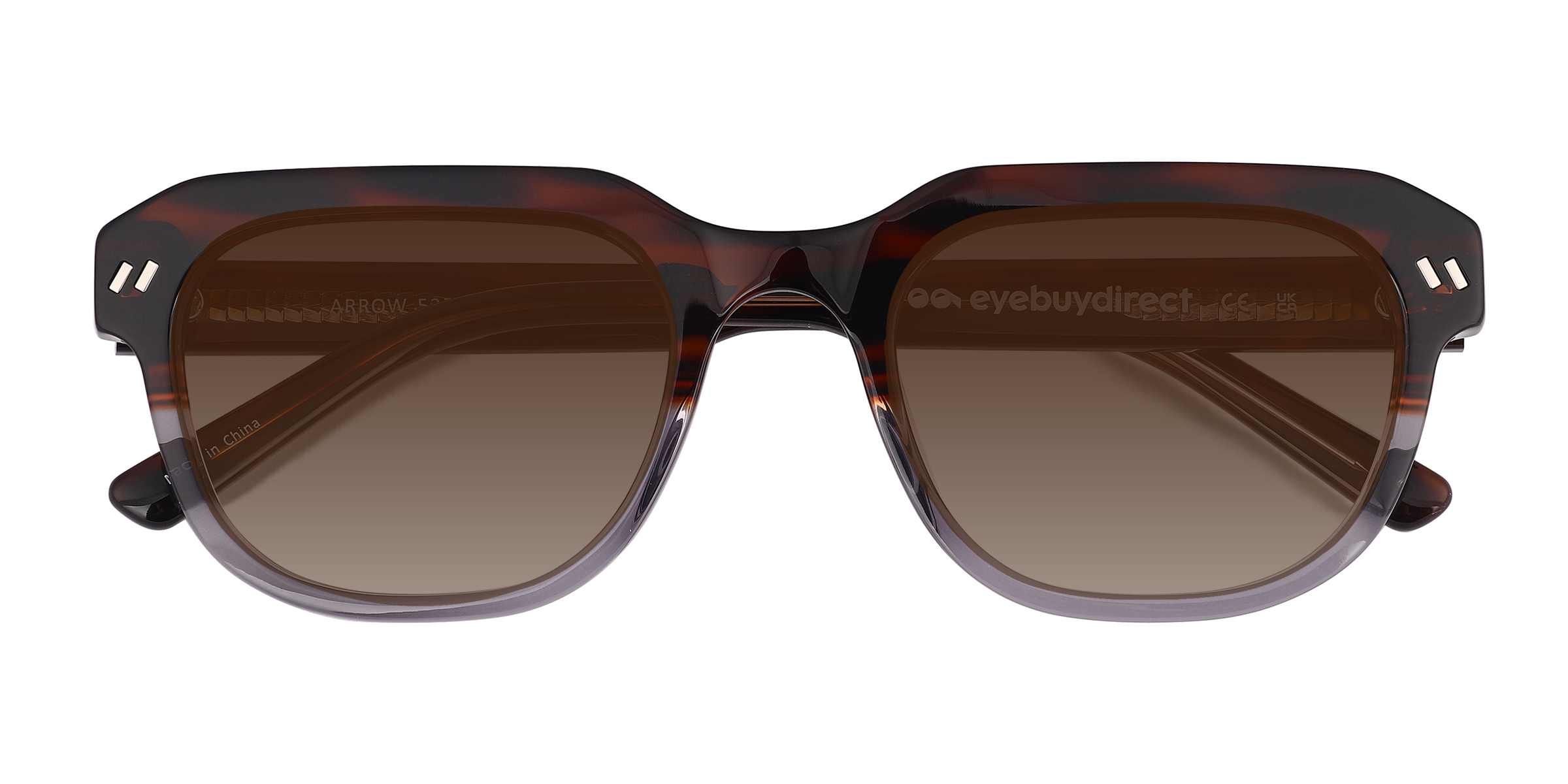 Tortoise Crystal Gray Arrow - Acetate Sunglasses