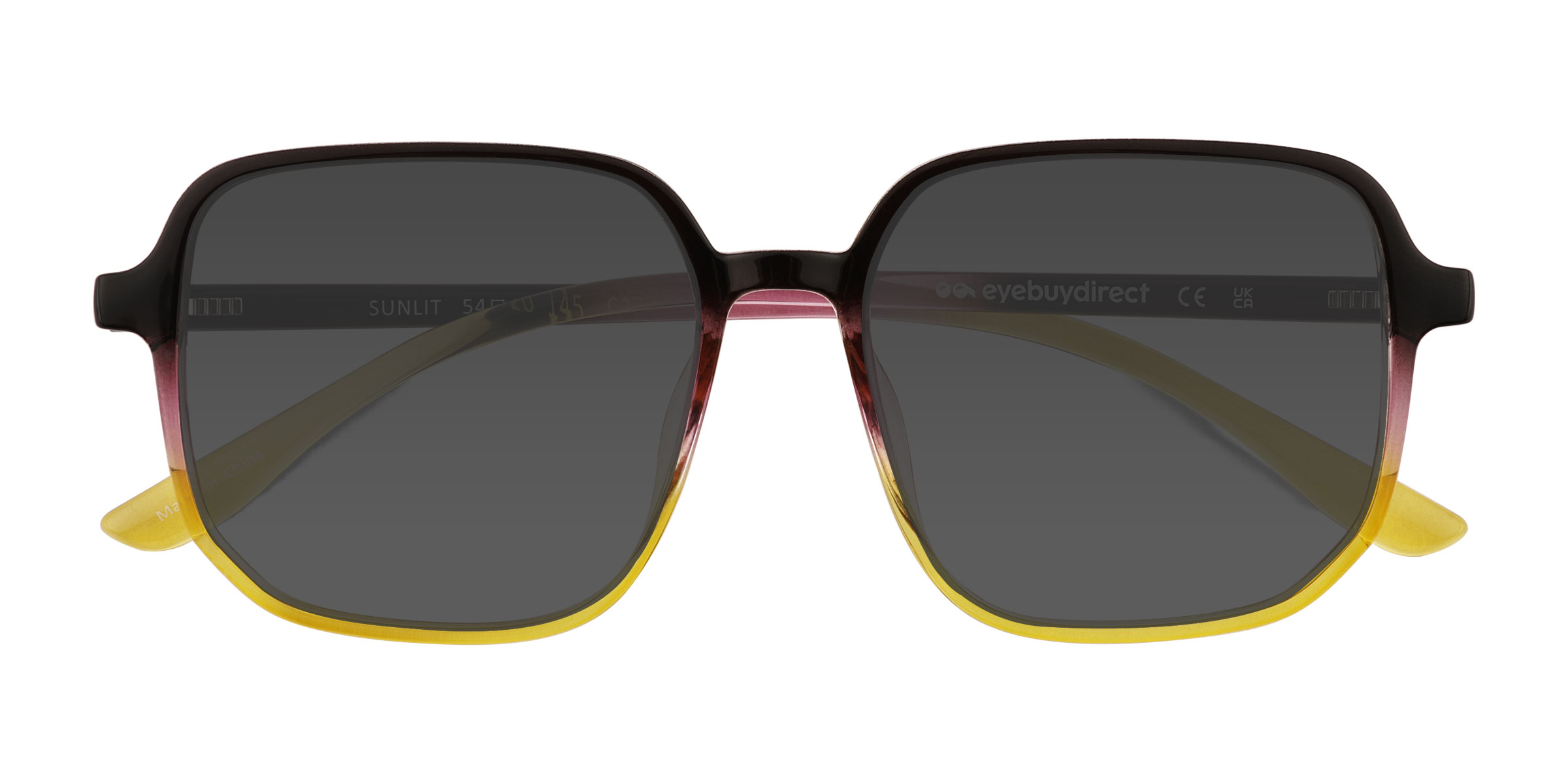 Clear Black Purple Yellow Sunlit - Plastique Lunettes de soleil