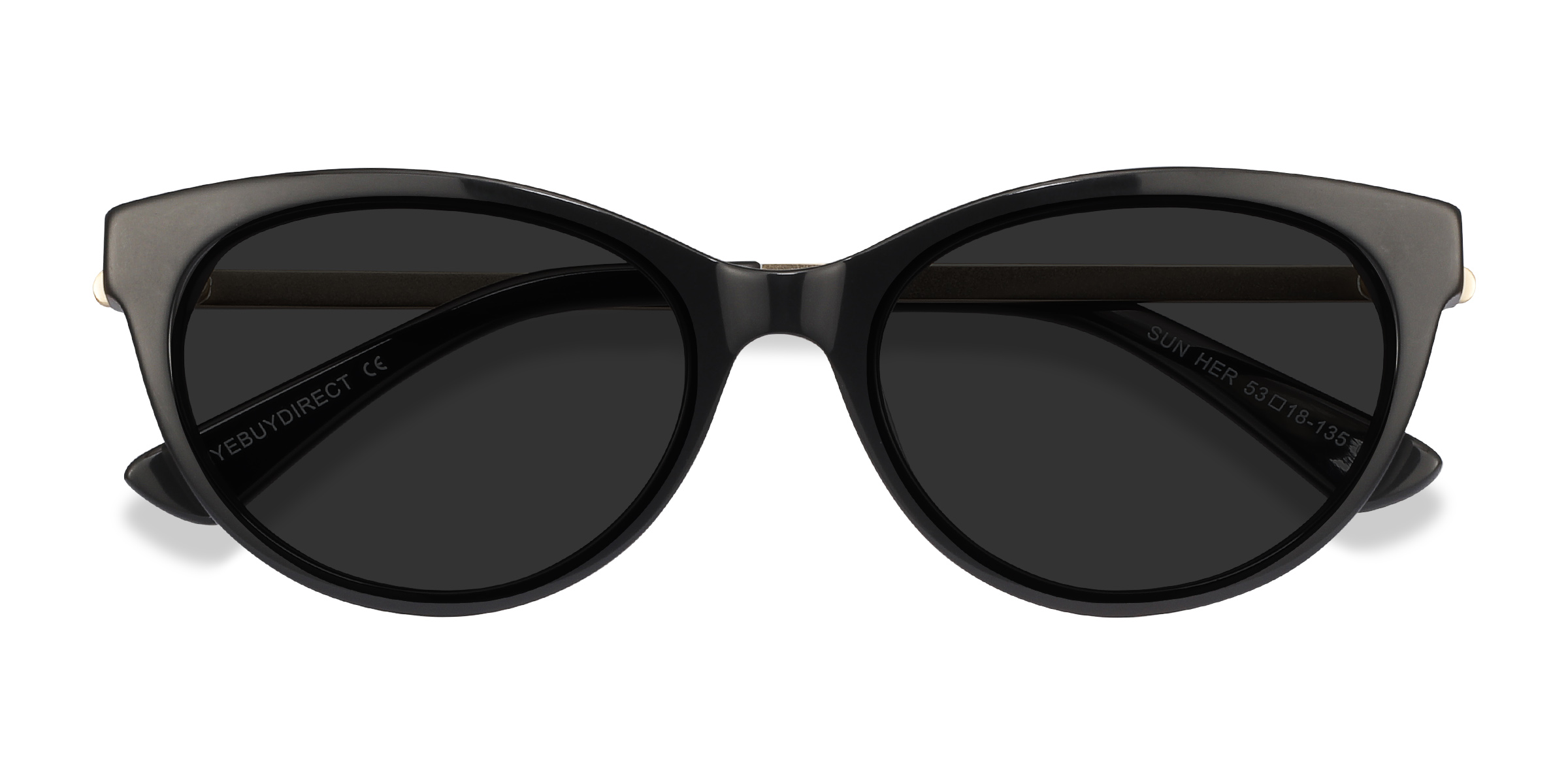 Noir Sun Her -  Métal Lunettes de soleil