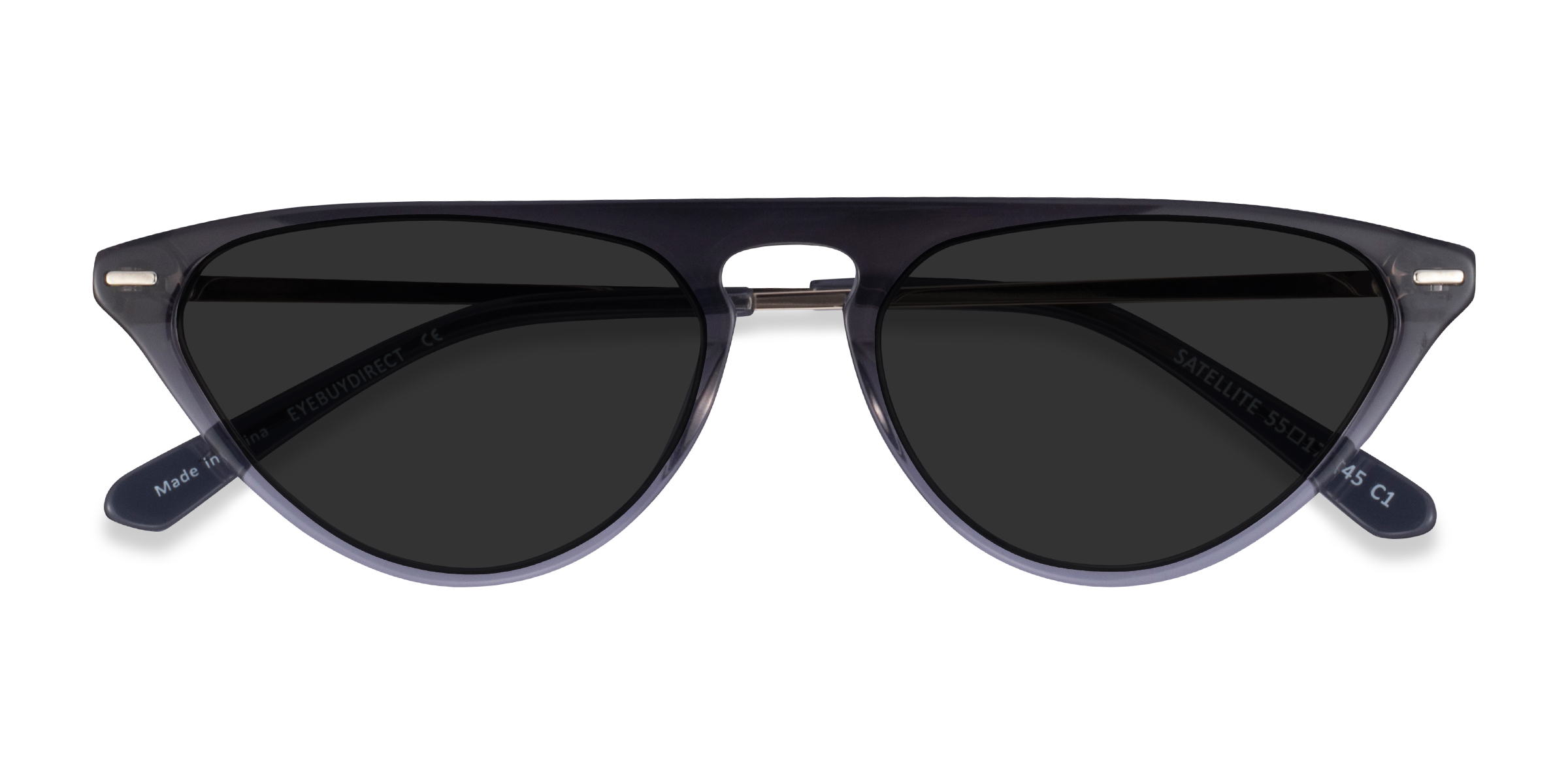 Clear Gray Satellite -  Metal Sunglasses