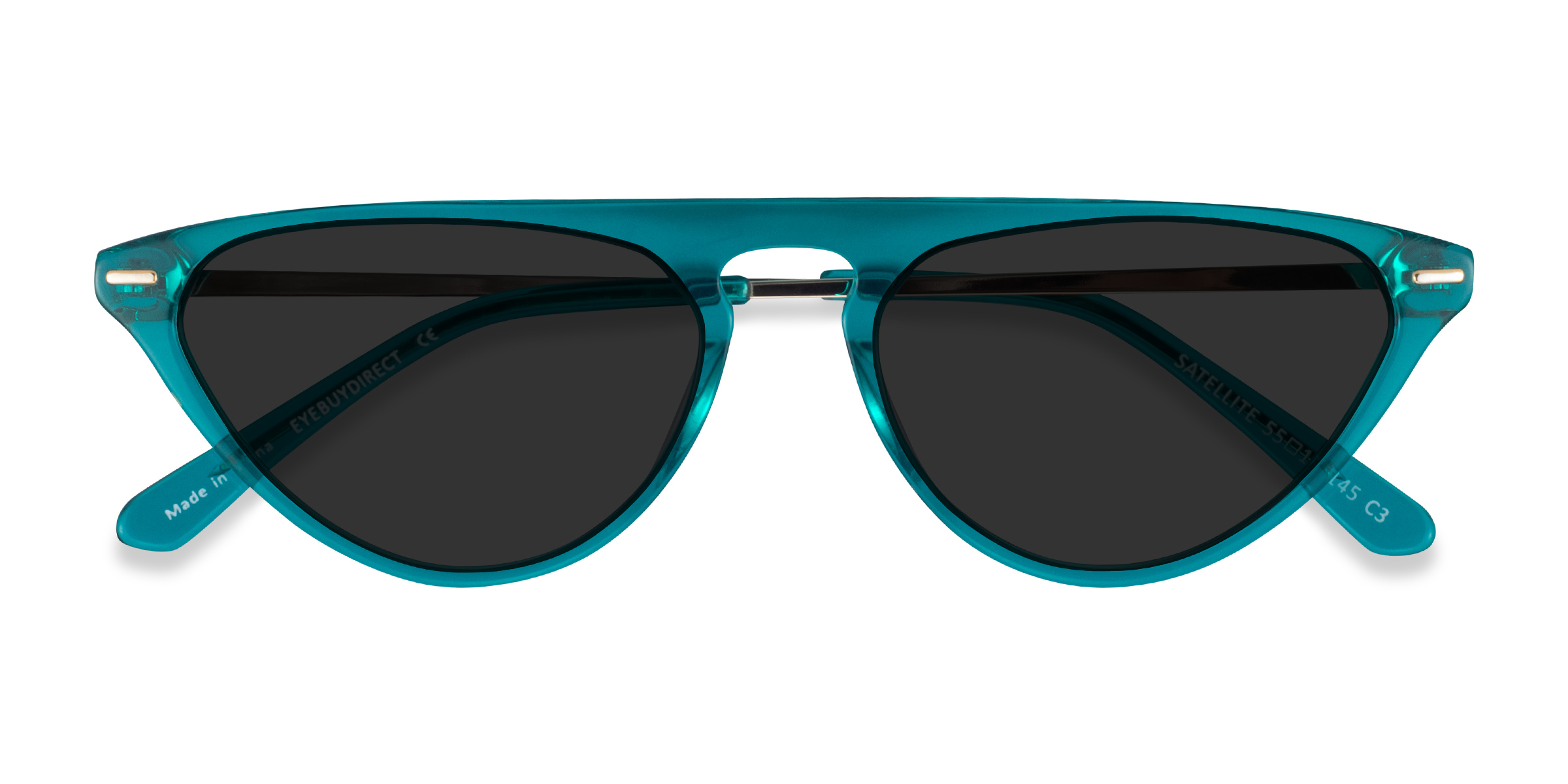 Clear Green Satellite - Metal Sunglasses