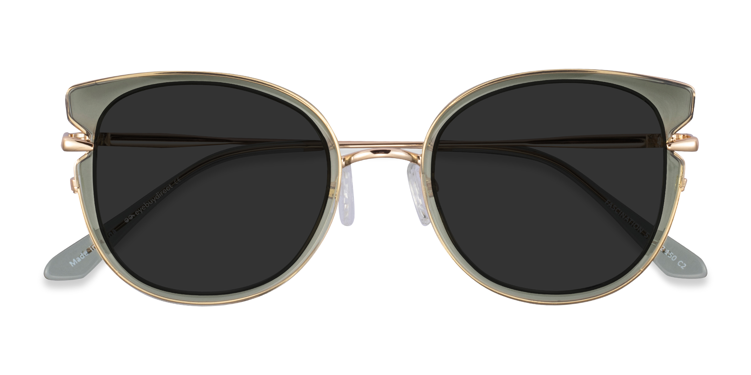 Clear Green Gold Fascination -  Plastic Sunglasses