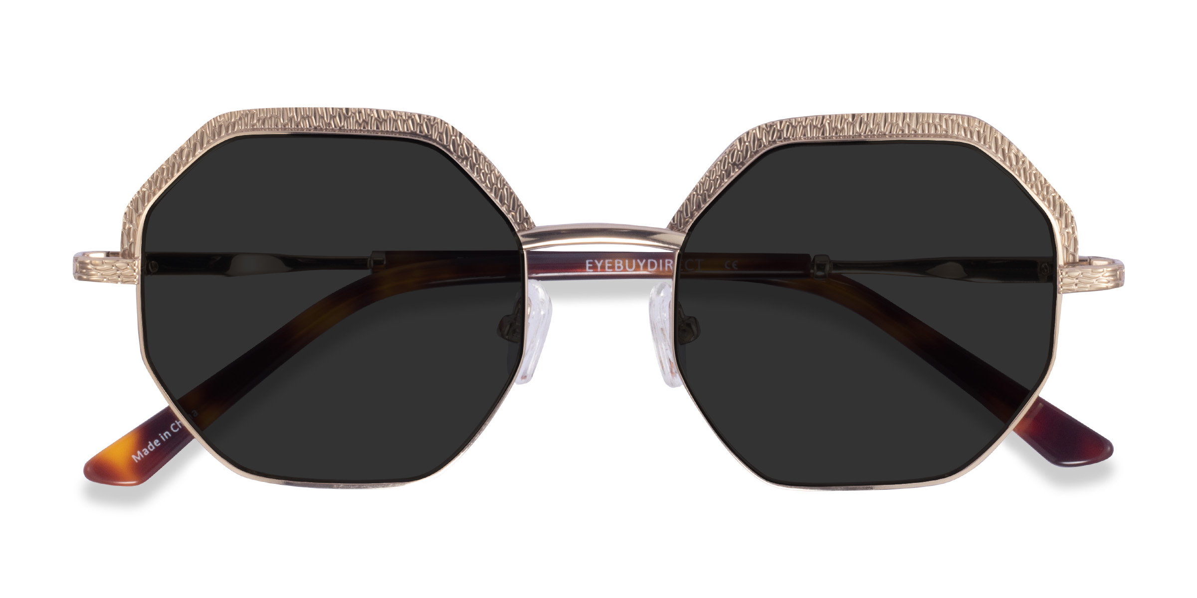 Shiny Gold Futurist -  Metal Sunglasses