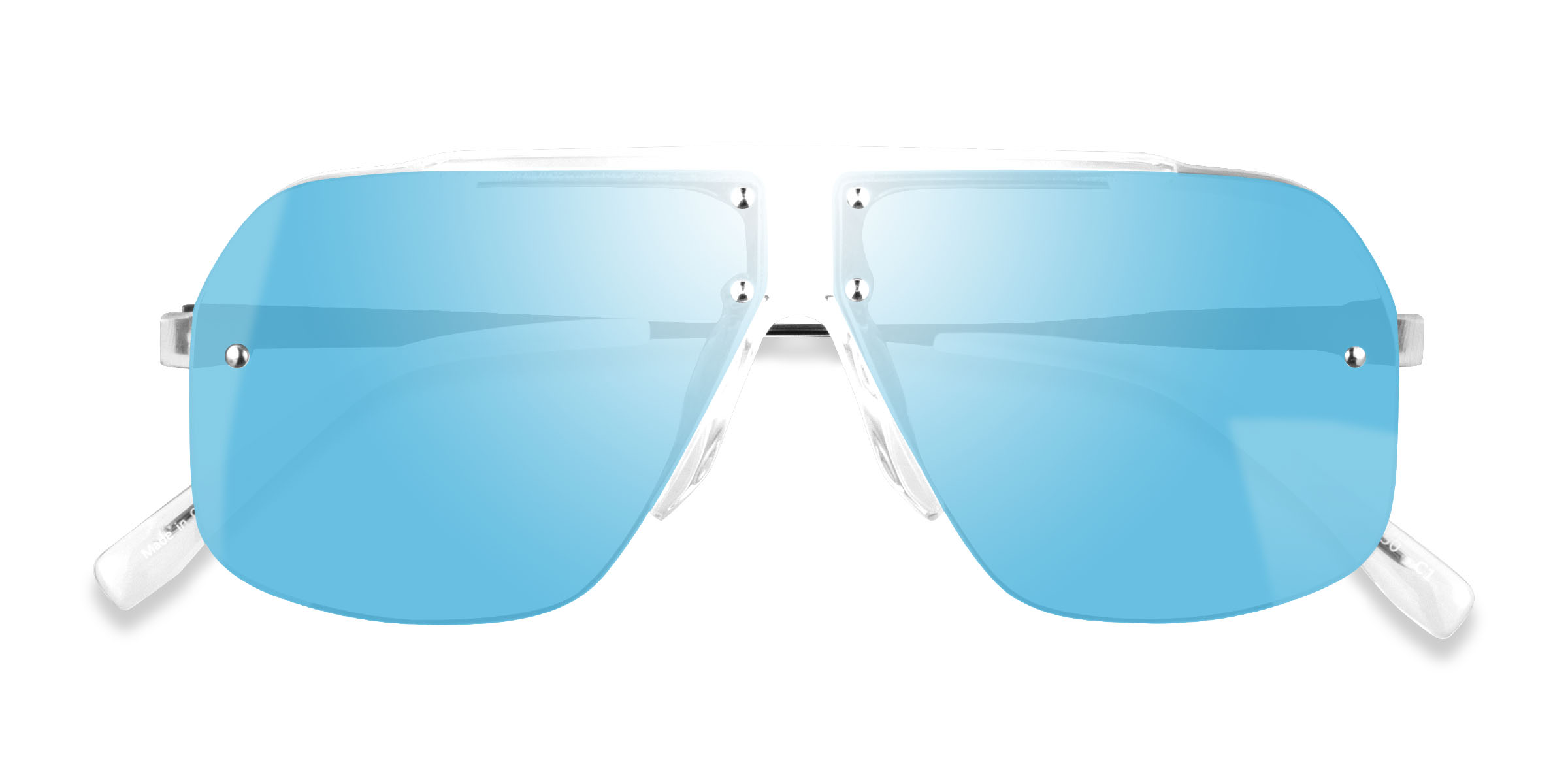Clear Blue Chroma - Metal Sunglasses