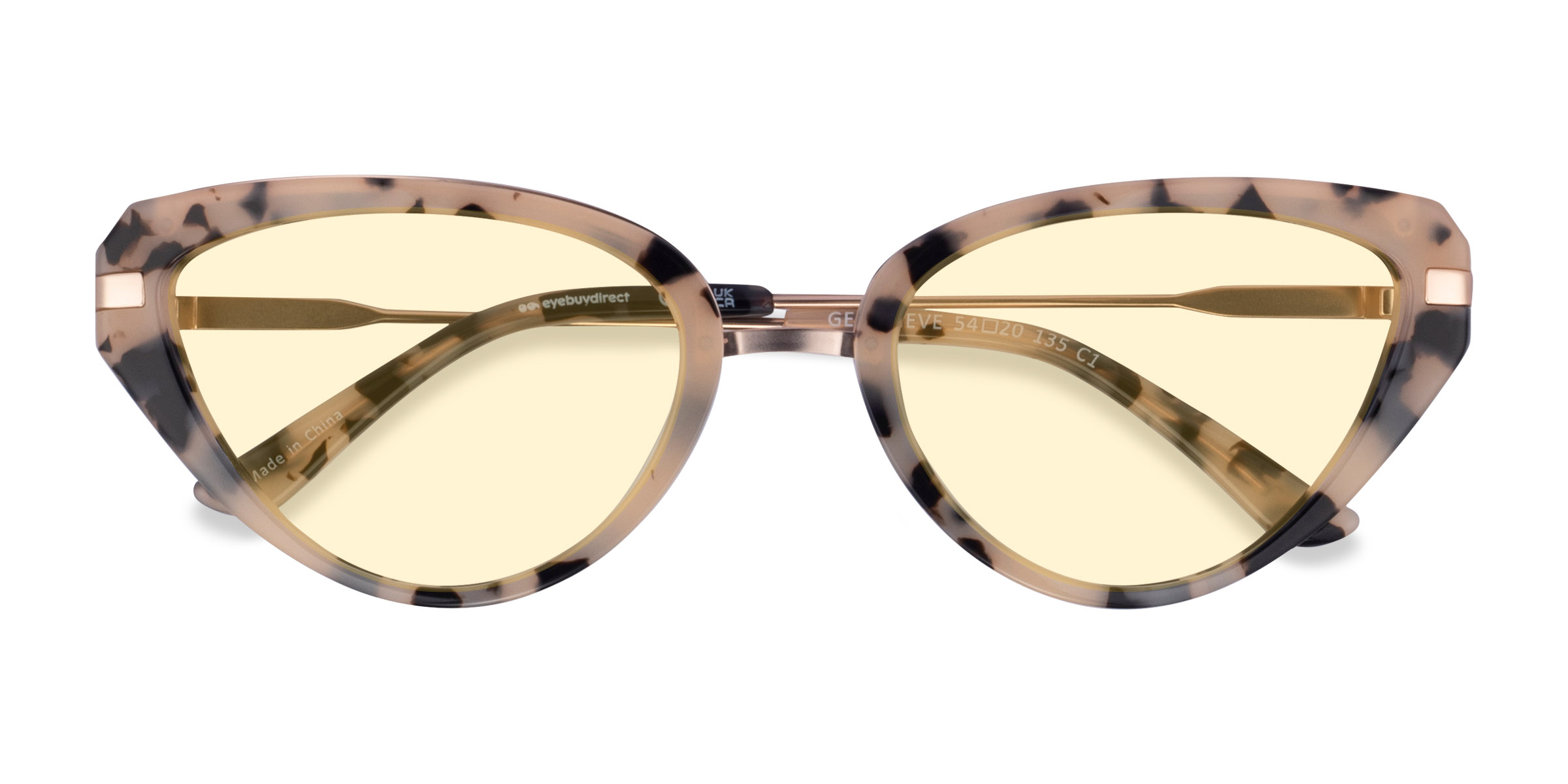 Milky Cream Tortoise Genevieve -  Metal Sunglasses