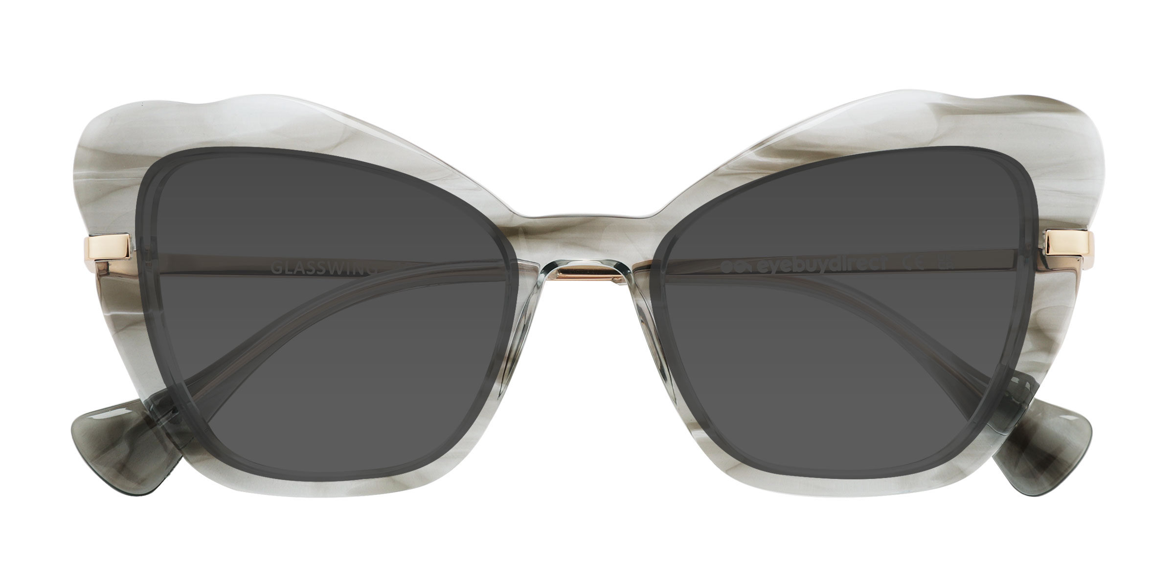 Striped Gray Glasswing - Metal Sunglasses