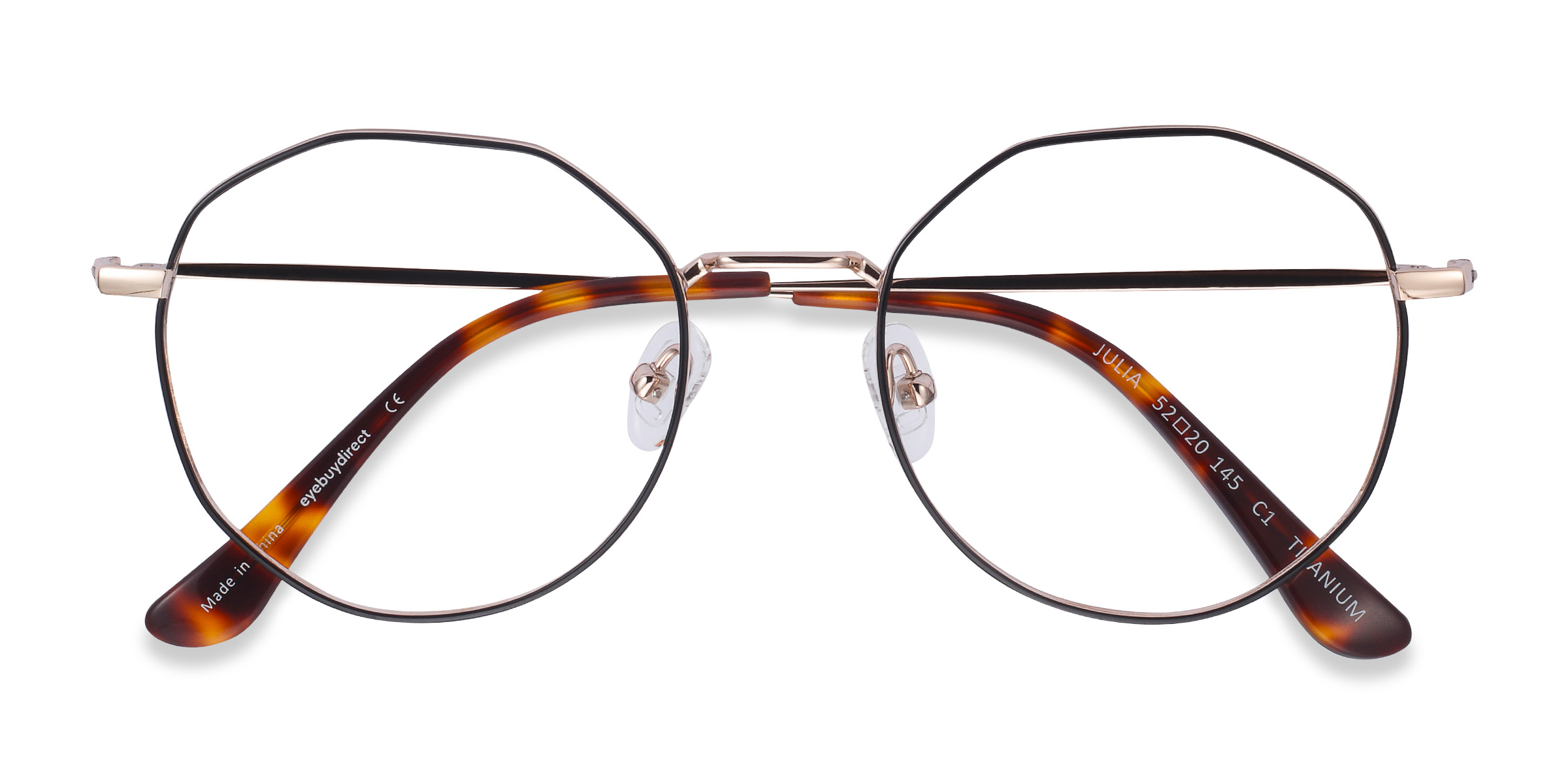 Black & Gold Julia - Titanium Eyeglasses