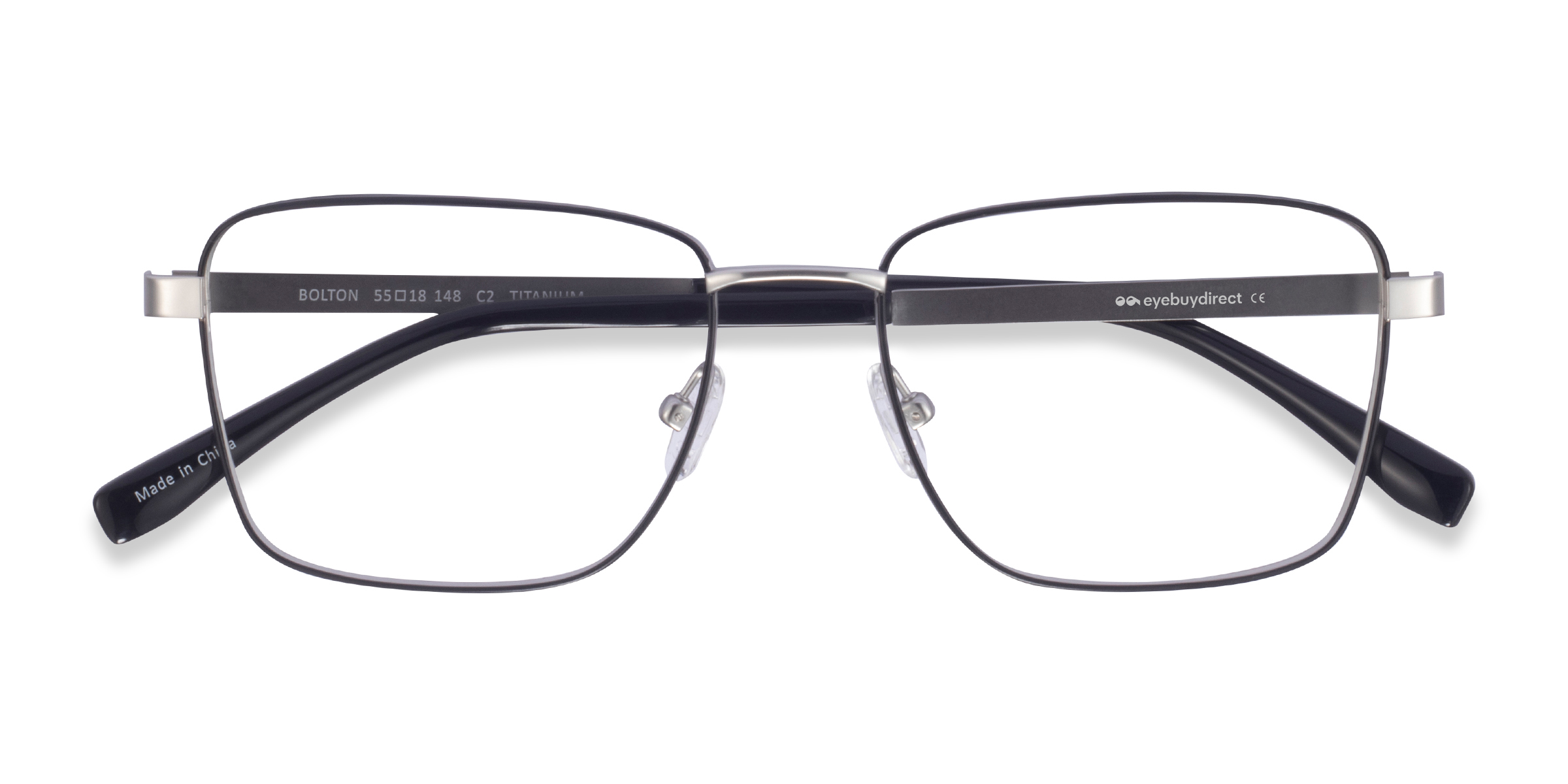 Silver Black Bolton - Titanium Eyeglasses