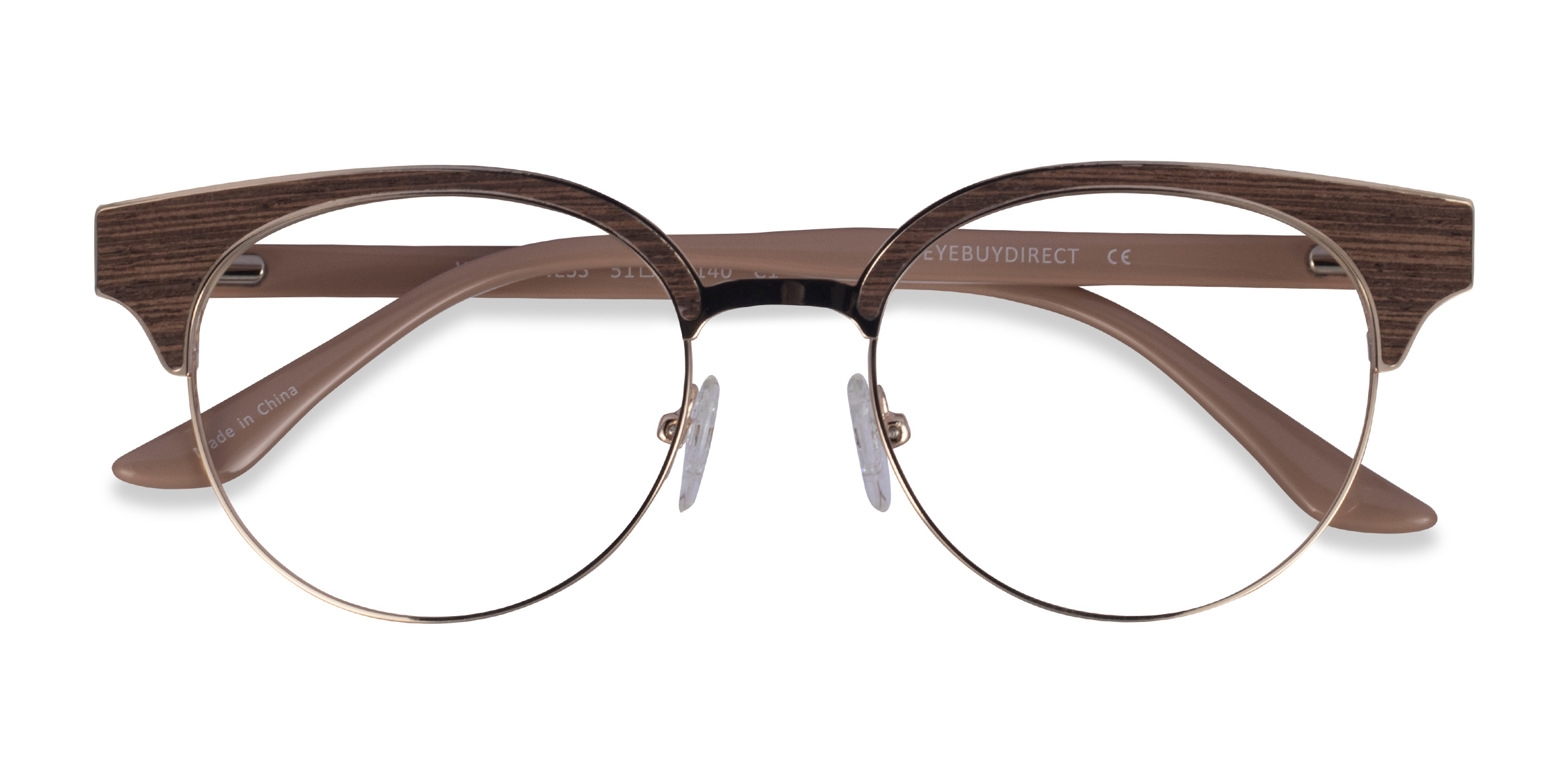 Gold Beige Wilderness - Wood-texture Eyeglasses