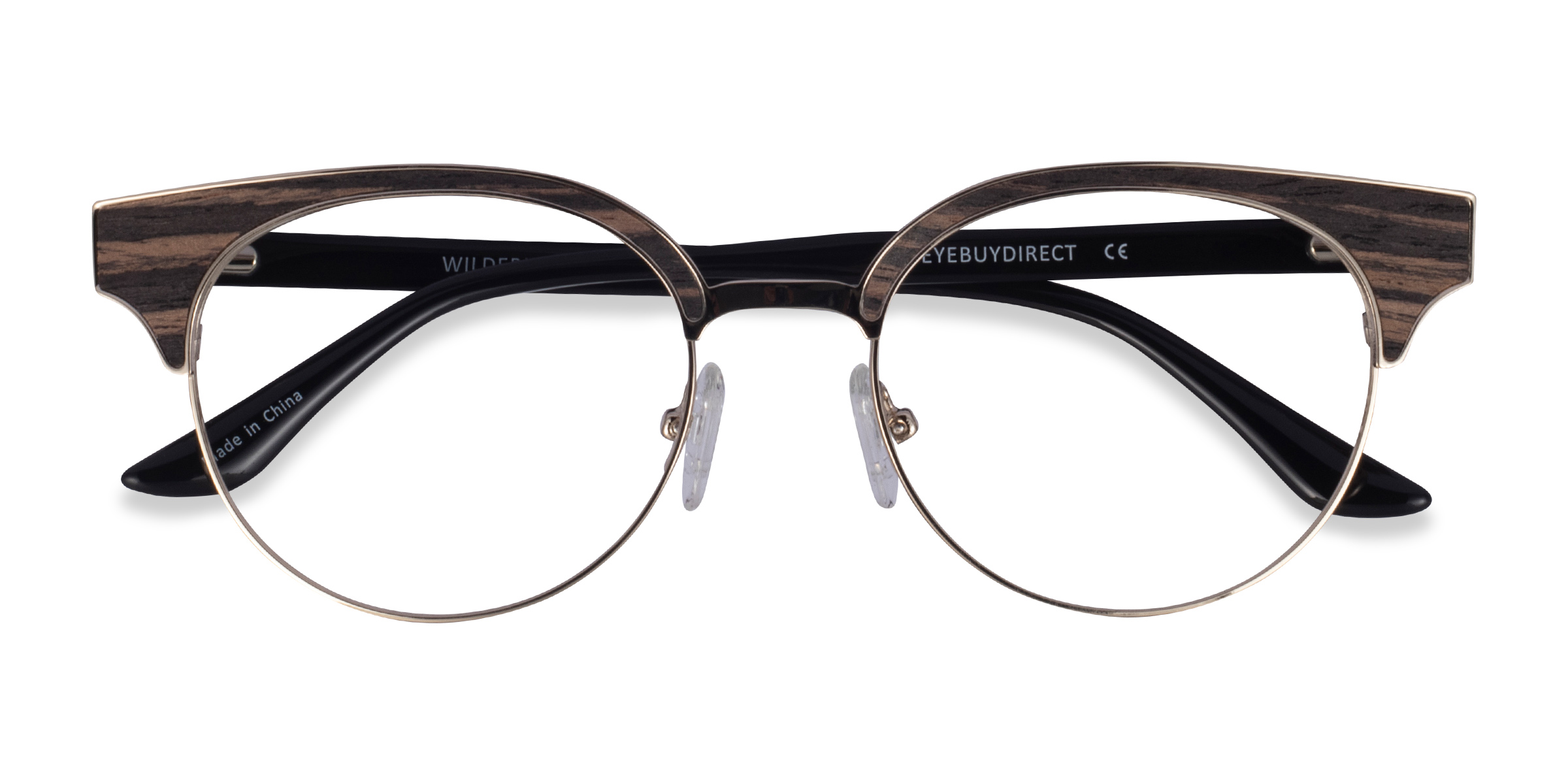 Gold Black Wilderness - Wood-texture Lunettes de vue