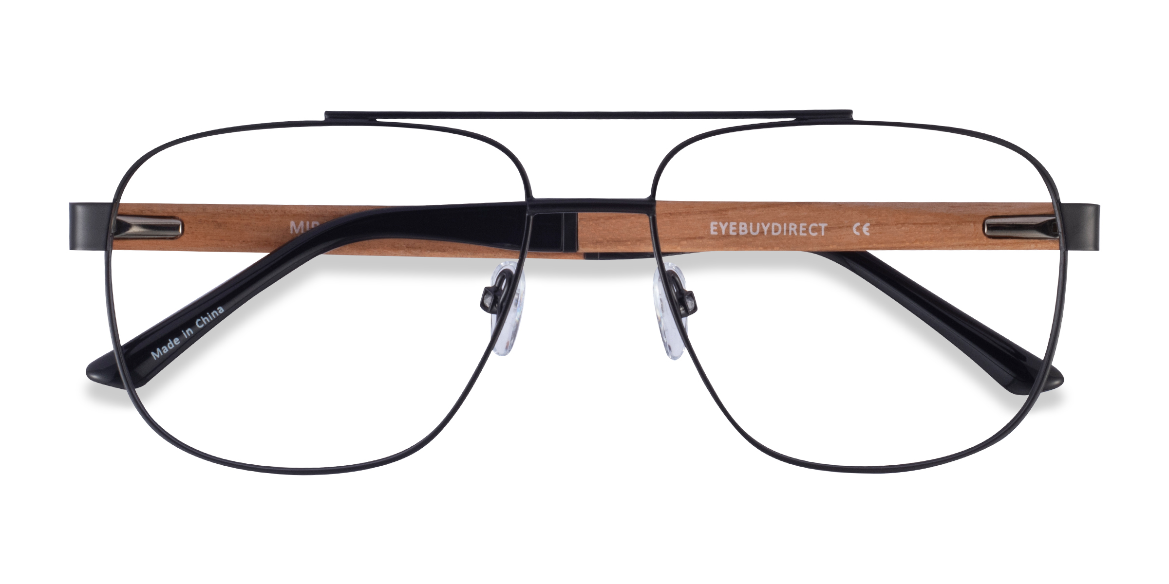 Matte Black Miramar - Wood-texture Eyeglasses