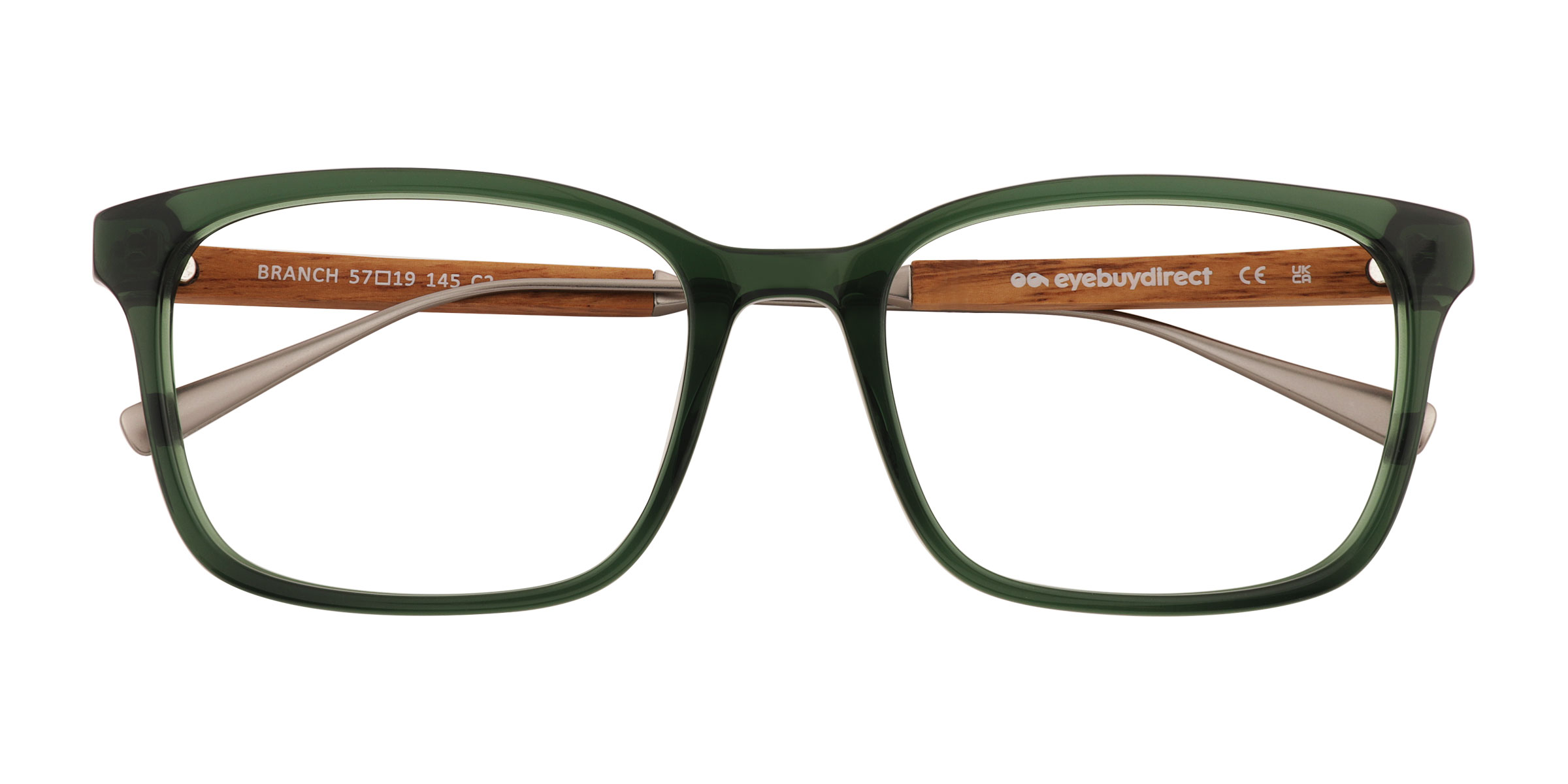 Green Branch - Wood-texture Eyeglasses